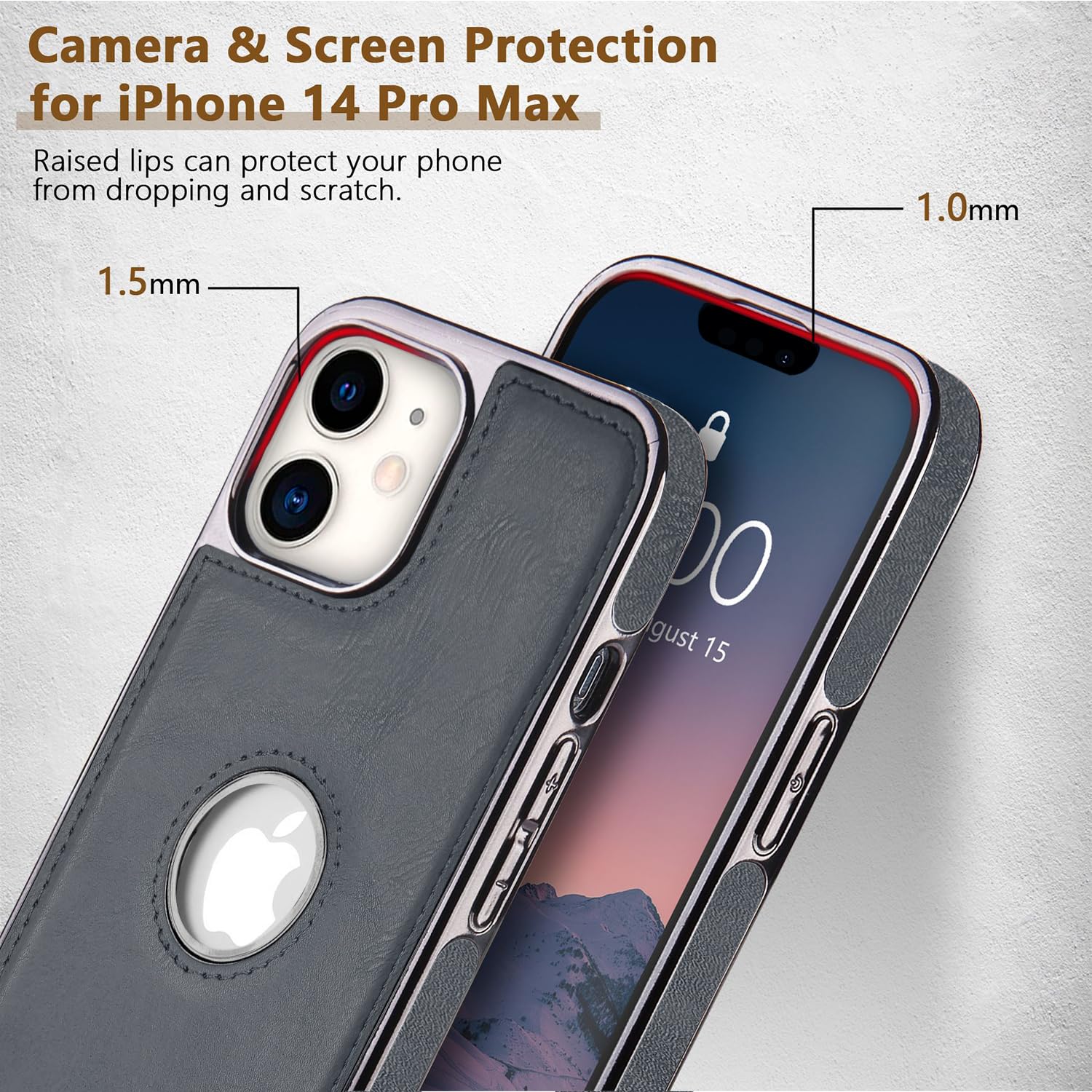 Pikkme gray Leatherback back cover for iPhone 12/12 Pro – photo 3