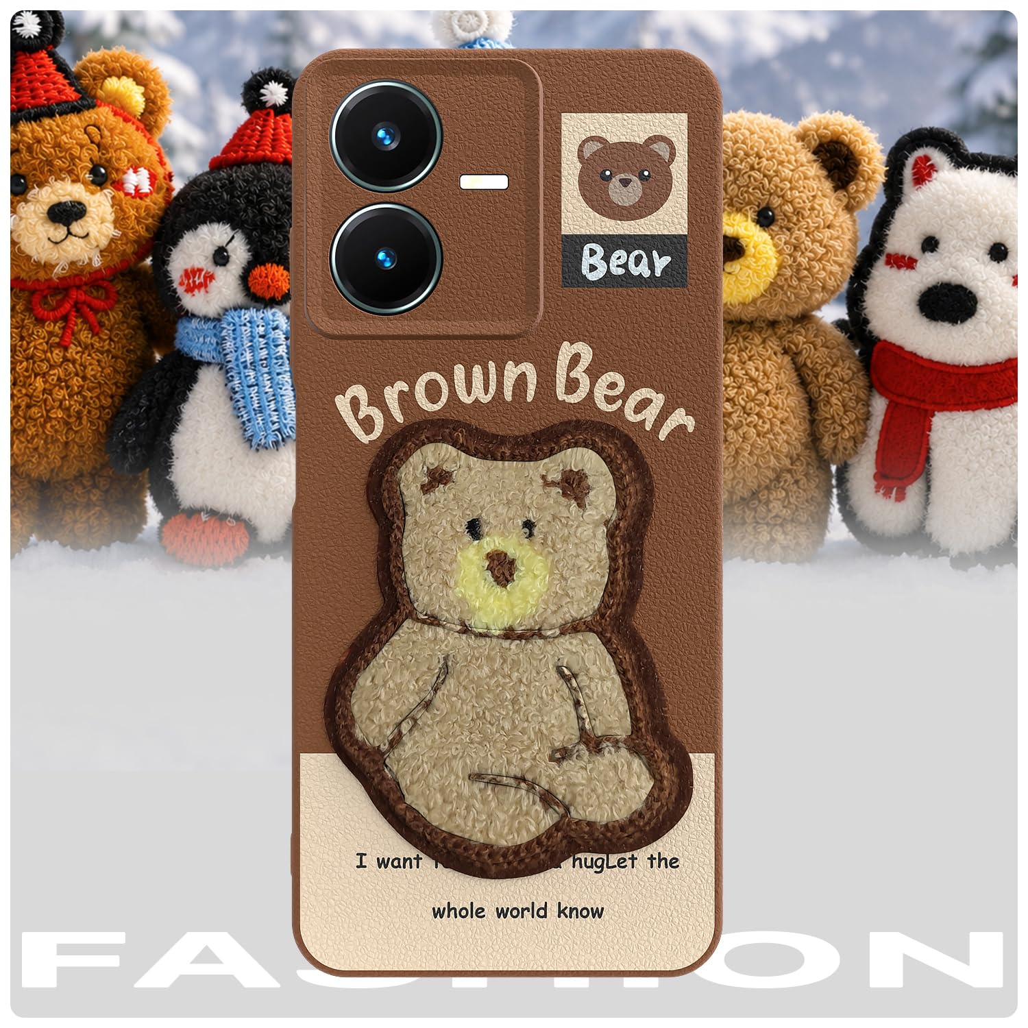 Vivo Y22 mobile back cover in brown by Pikkme – photo 7
