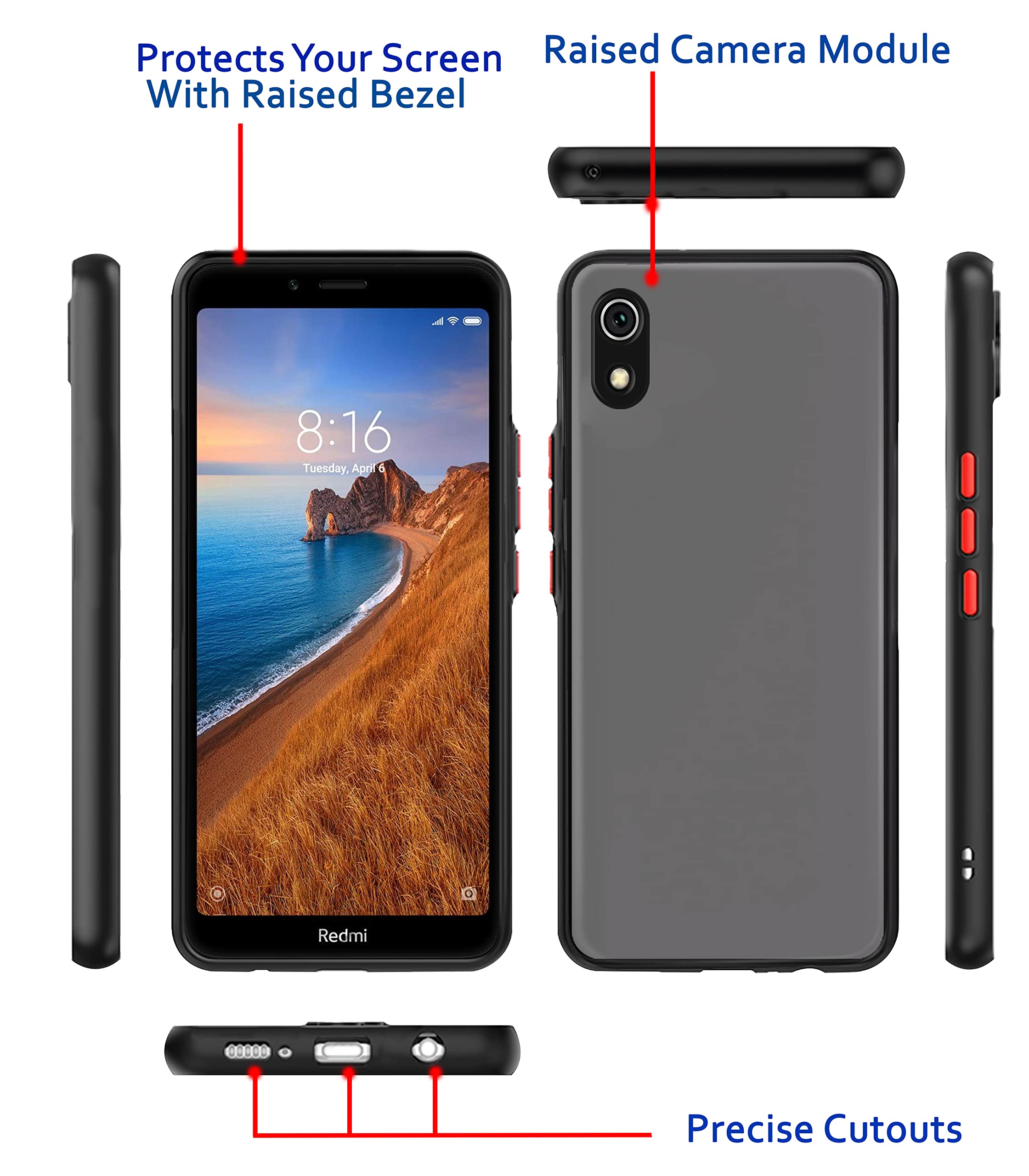 Pikkme Redmi 7A Hybrid black mobile back cover – photo 3