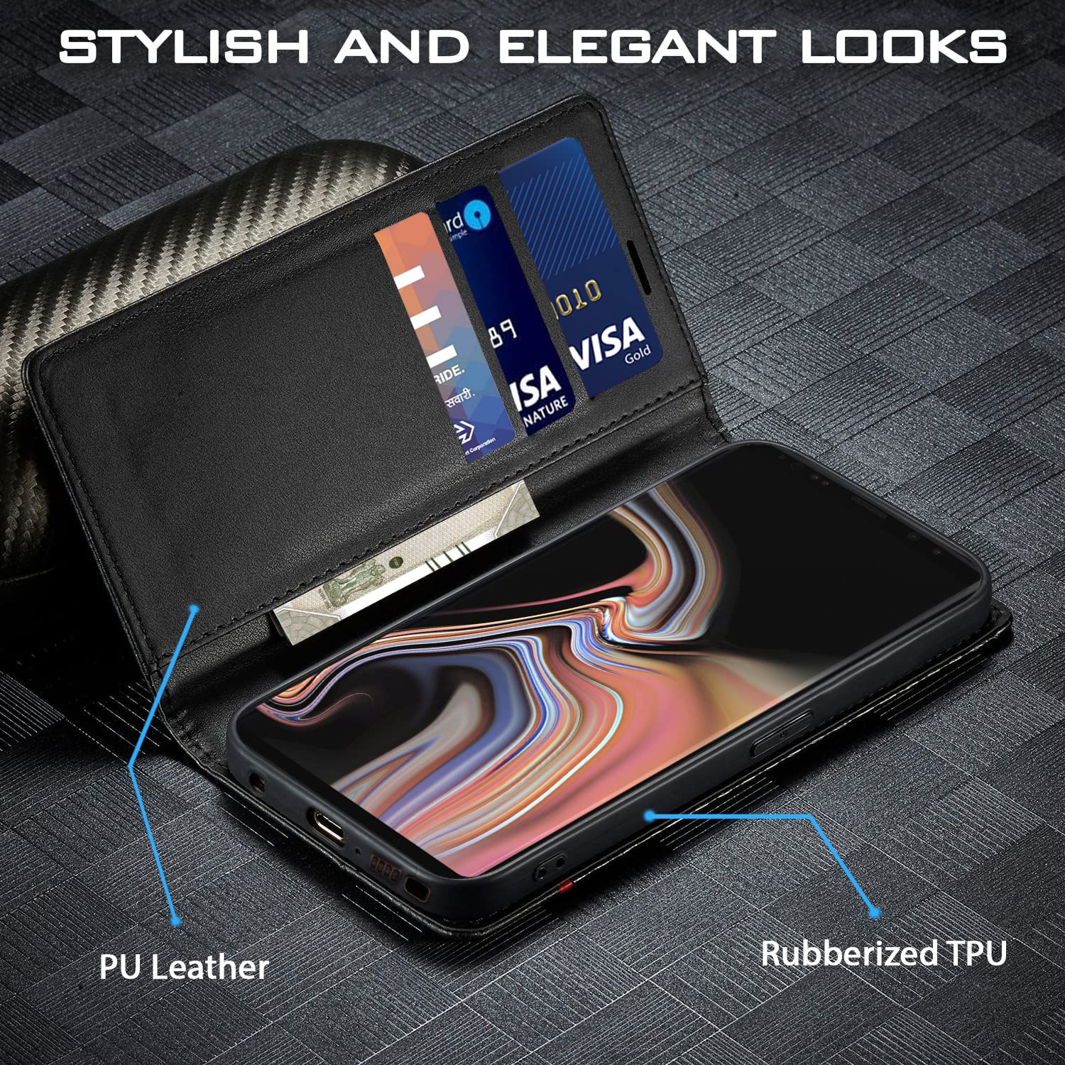 Black flip cover for Samsung Note 9 – Pikkme – photo 2