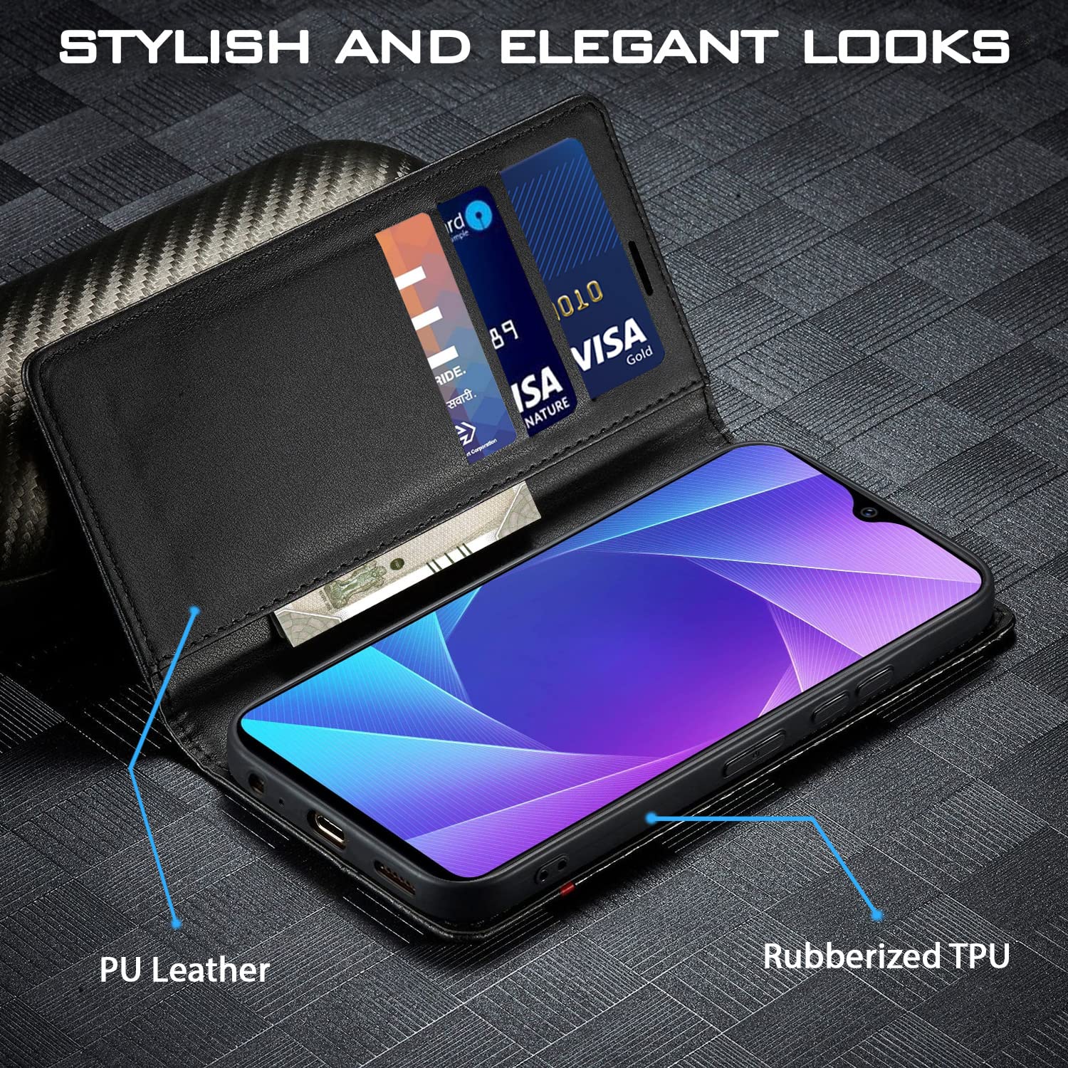 Pikkme Vivo Y91/Y93/Y95 black mobile flip cover – photo 2