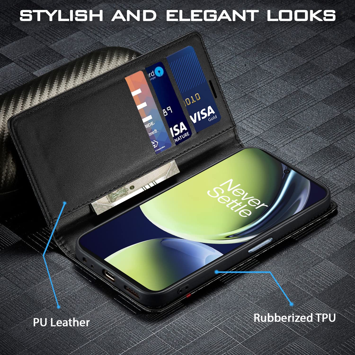 Pikkme OnePlus Nord CE 3 Lite 5G Wallet black wallet flip cover – photo 3
