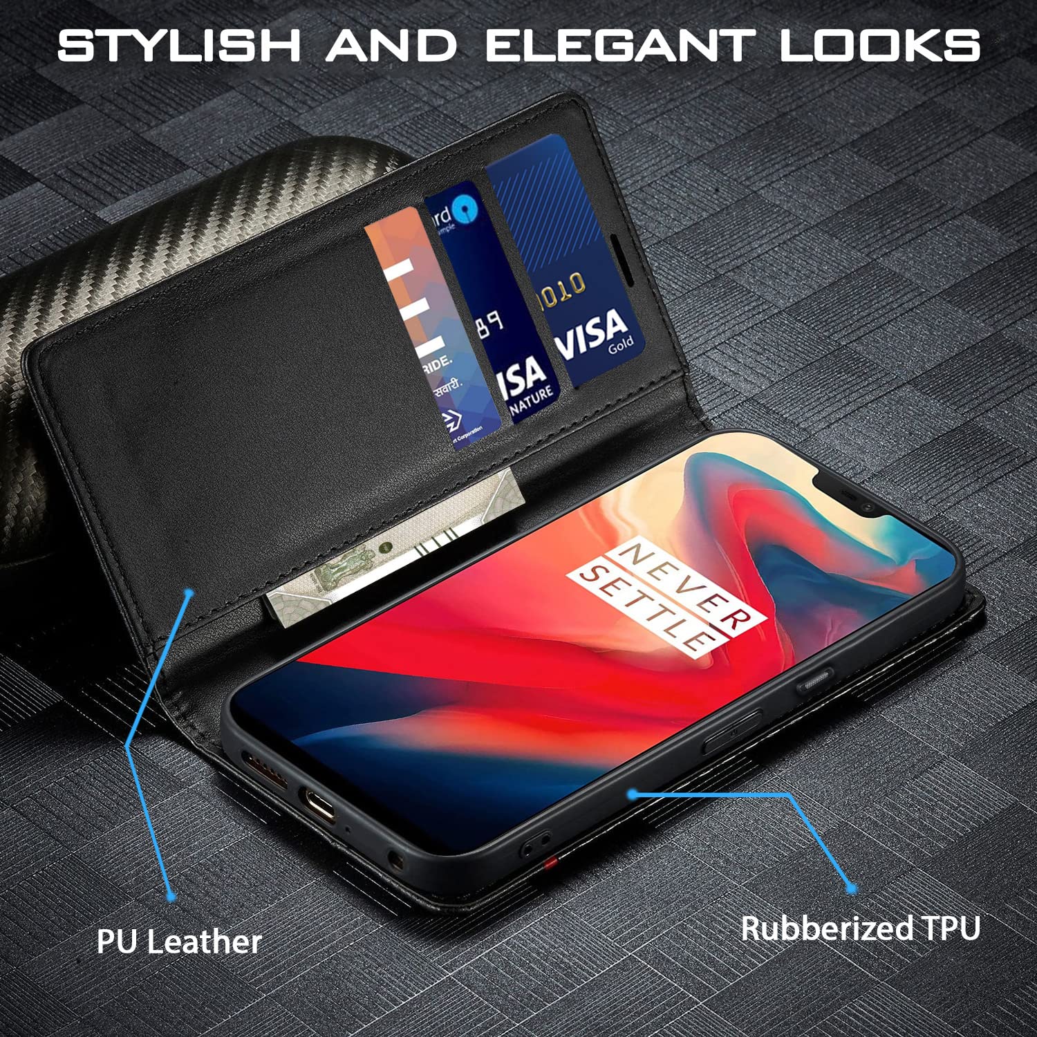 Black flip case for OnePlus 6 – Pikkme – photo 2