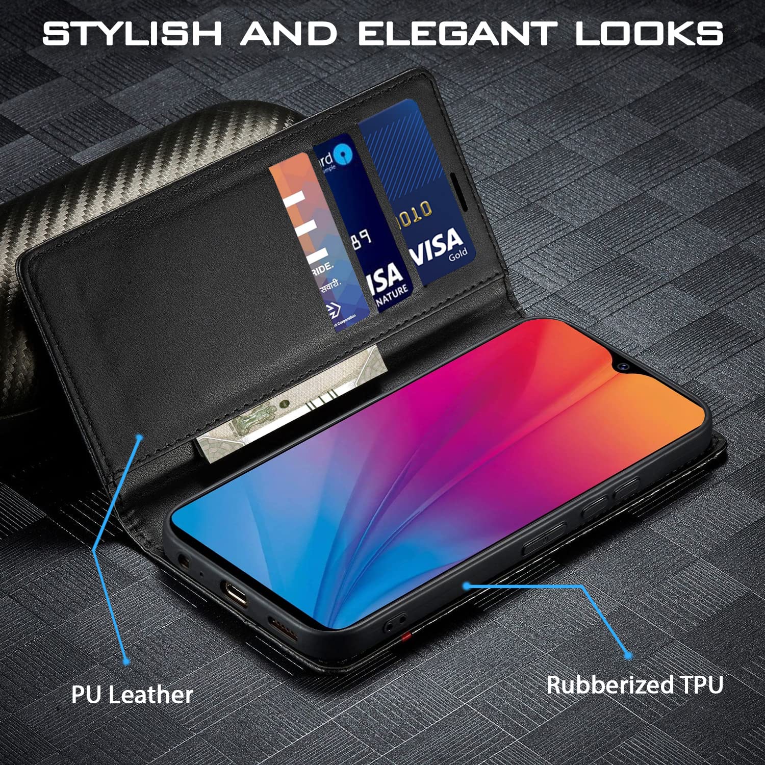 Pikkme black Wallet flip case for Vivo Y91i – photo 2