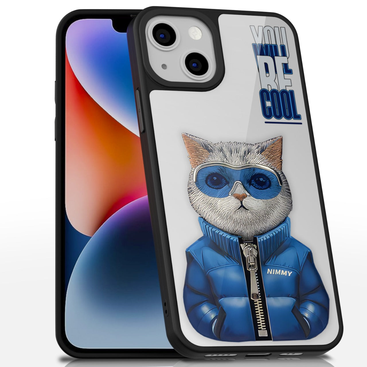 Pikkme Back Cover PC TPU + Printed Cool Funky Stylish Grey Wolf Swag Raised Edges Camera Protection |Bumper Case for iPhone 14