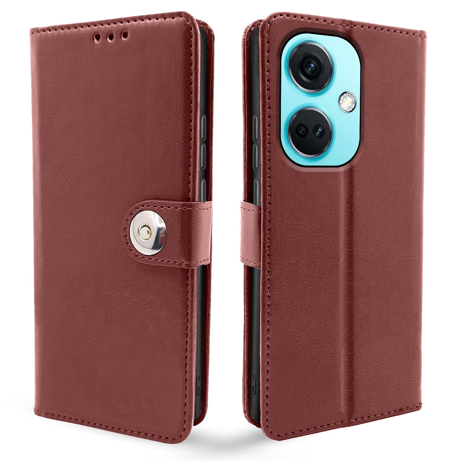 Brown wallet flip cover for OnePlus Nord CE 3 5G – Pikkme