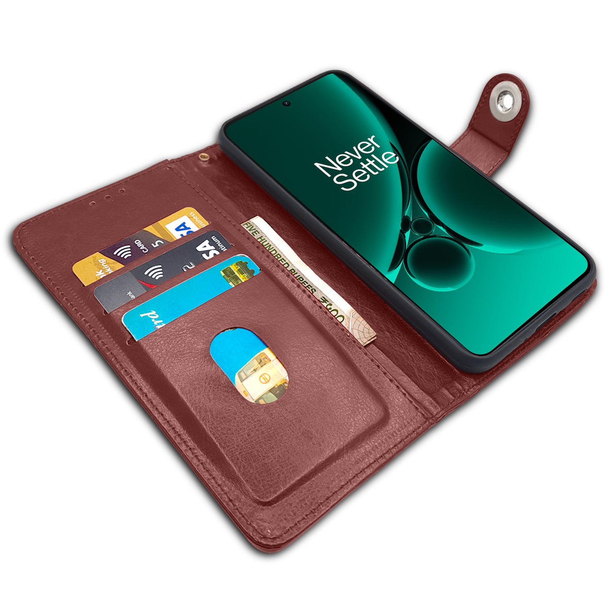 OnePlus Nord CE 3 5G Button flip cover in brown by Pikkme – photo 3