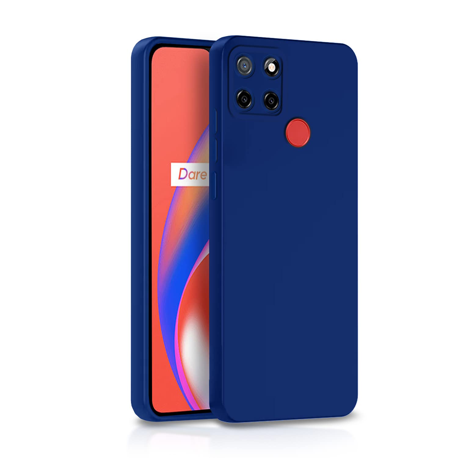 Pikkme Realme C12 / Realme Narzo 20 / Narzo 30A / Realme C25 LIquid Silicone Back Cover | Blue