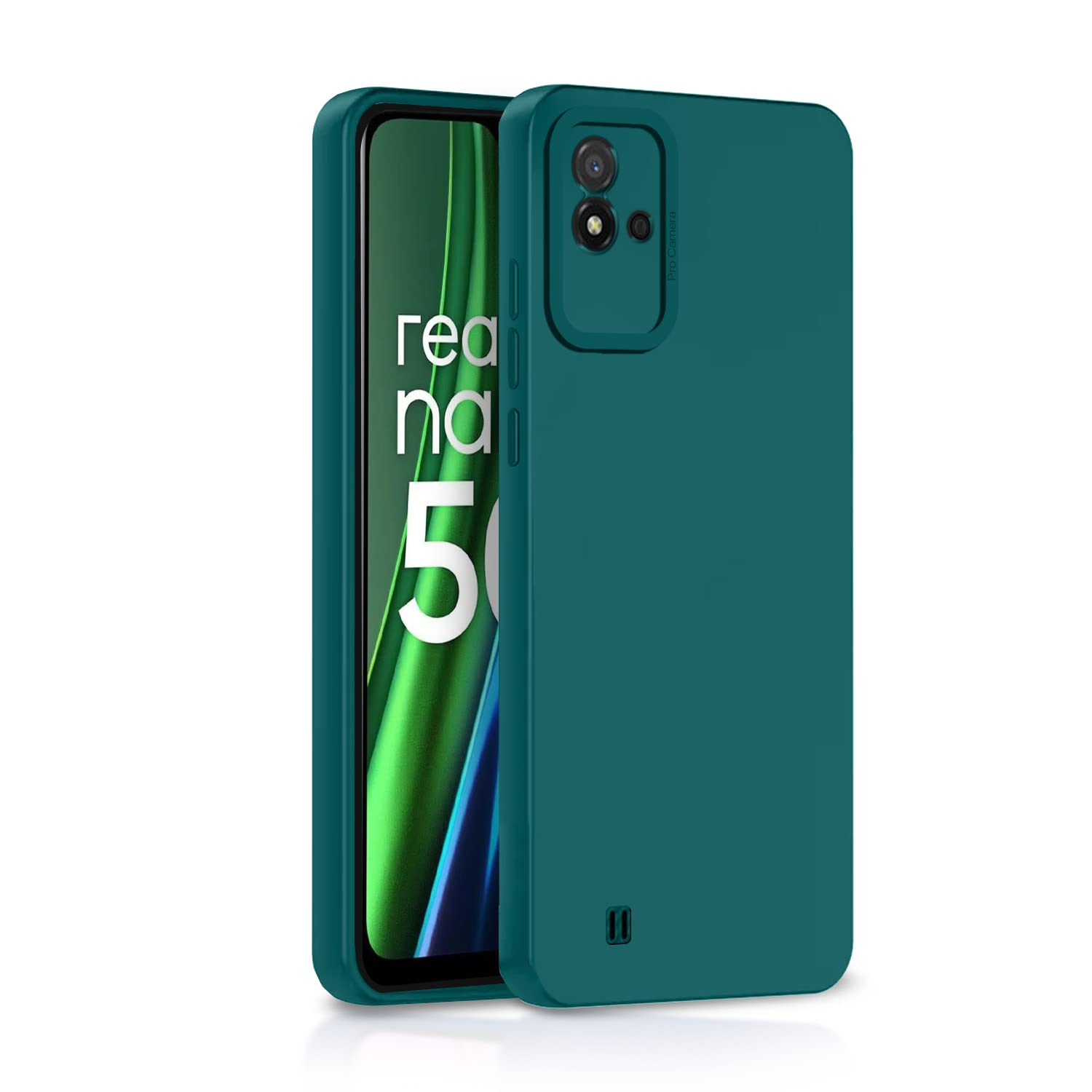Pikkme Realme Narzo 50i LIquid Silicone Back Cover | Green