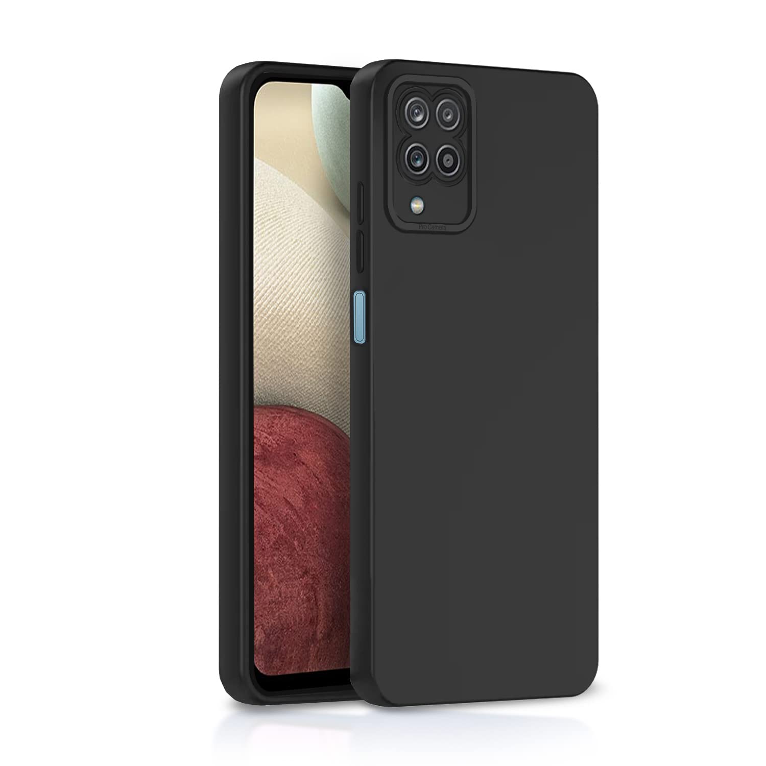 Pikkme Samsung Galaxy M12 / A12 / F12 Liquid Silicone Back Cover | Black