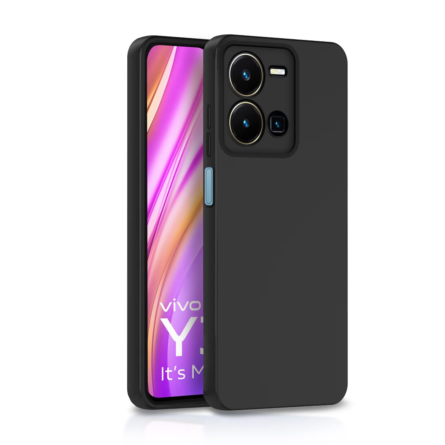 Vivo Y35 mobile cover in black by Pikkme