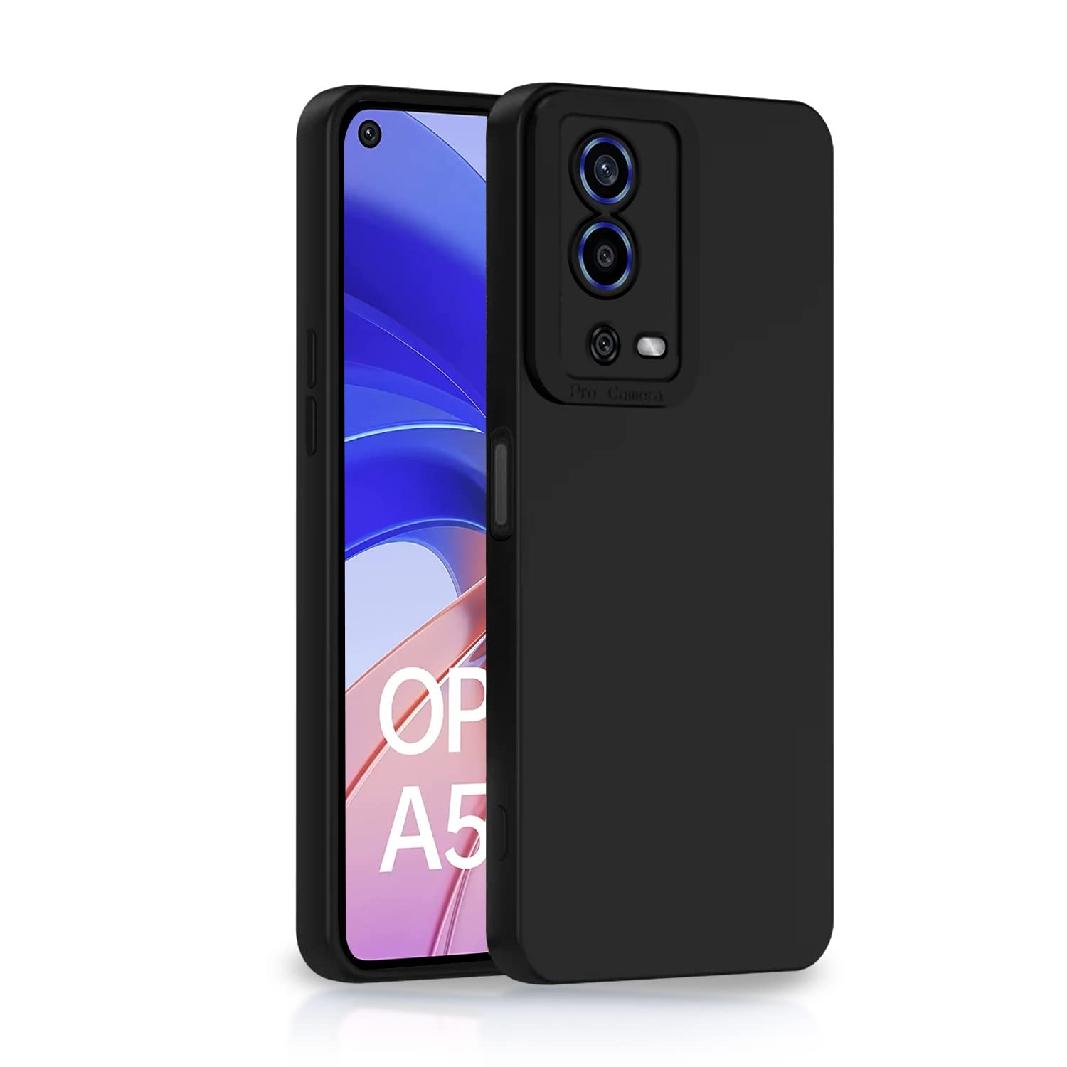 Pikkme Oppo A55 LIquid Silicone Back Cover | Black