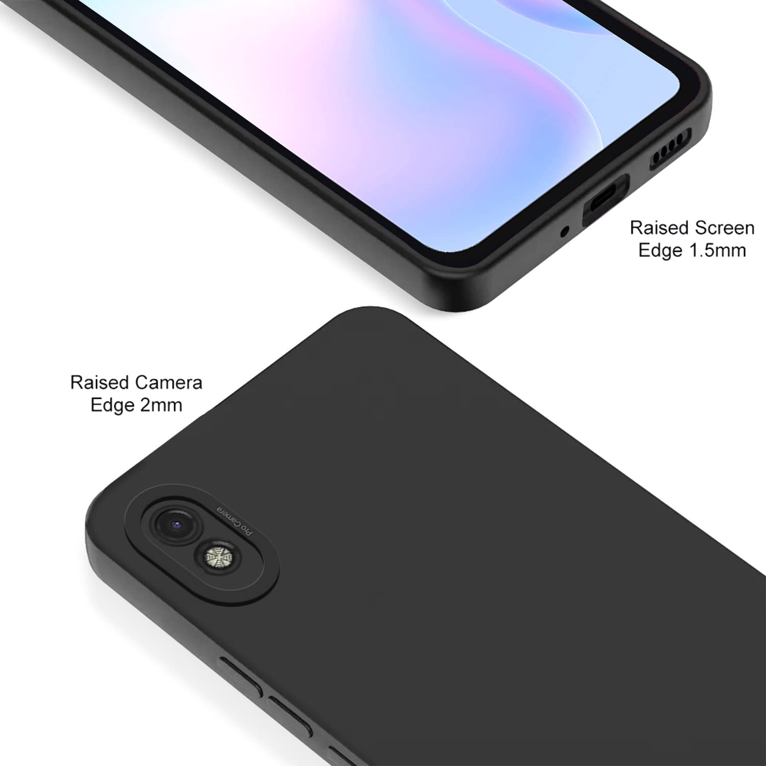 Pikkme Mi Redmi 9A / 9i / 9A Sport LIquid Silicone Back Cover | Black