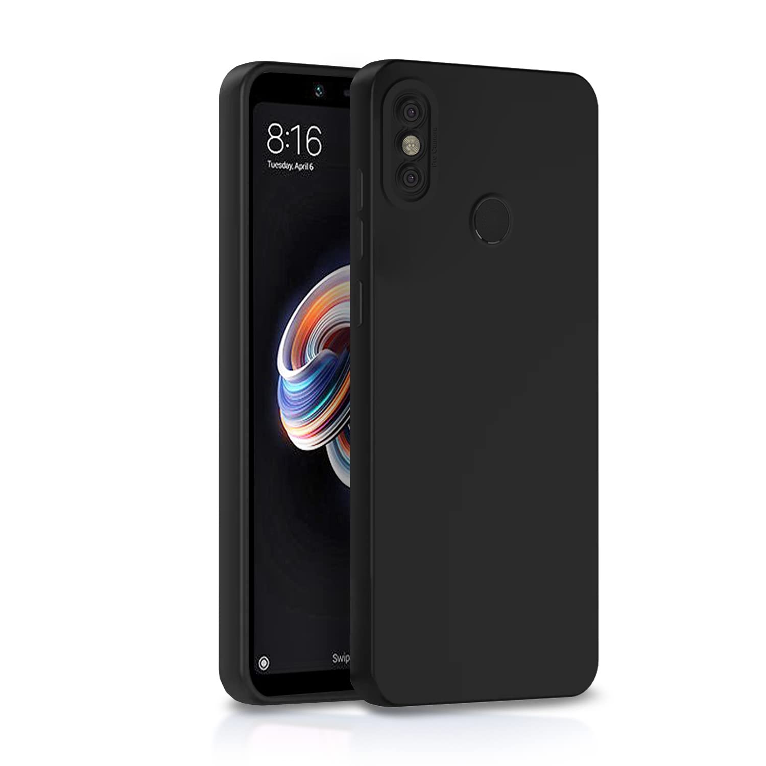 Pikkme Mi Redmi Note 5 Pro LIquid Silicone Back Cover | Black