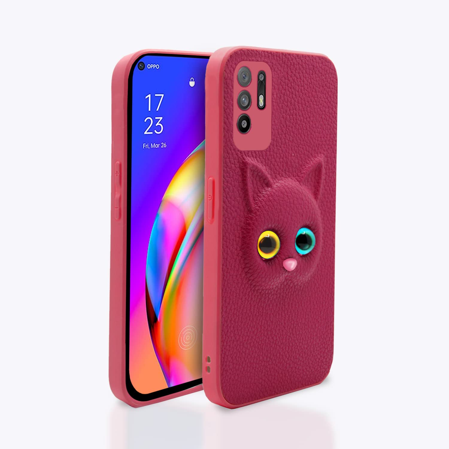 Pikkme Oppo F19 Pro Plus 5G Cat pink mobile cover