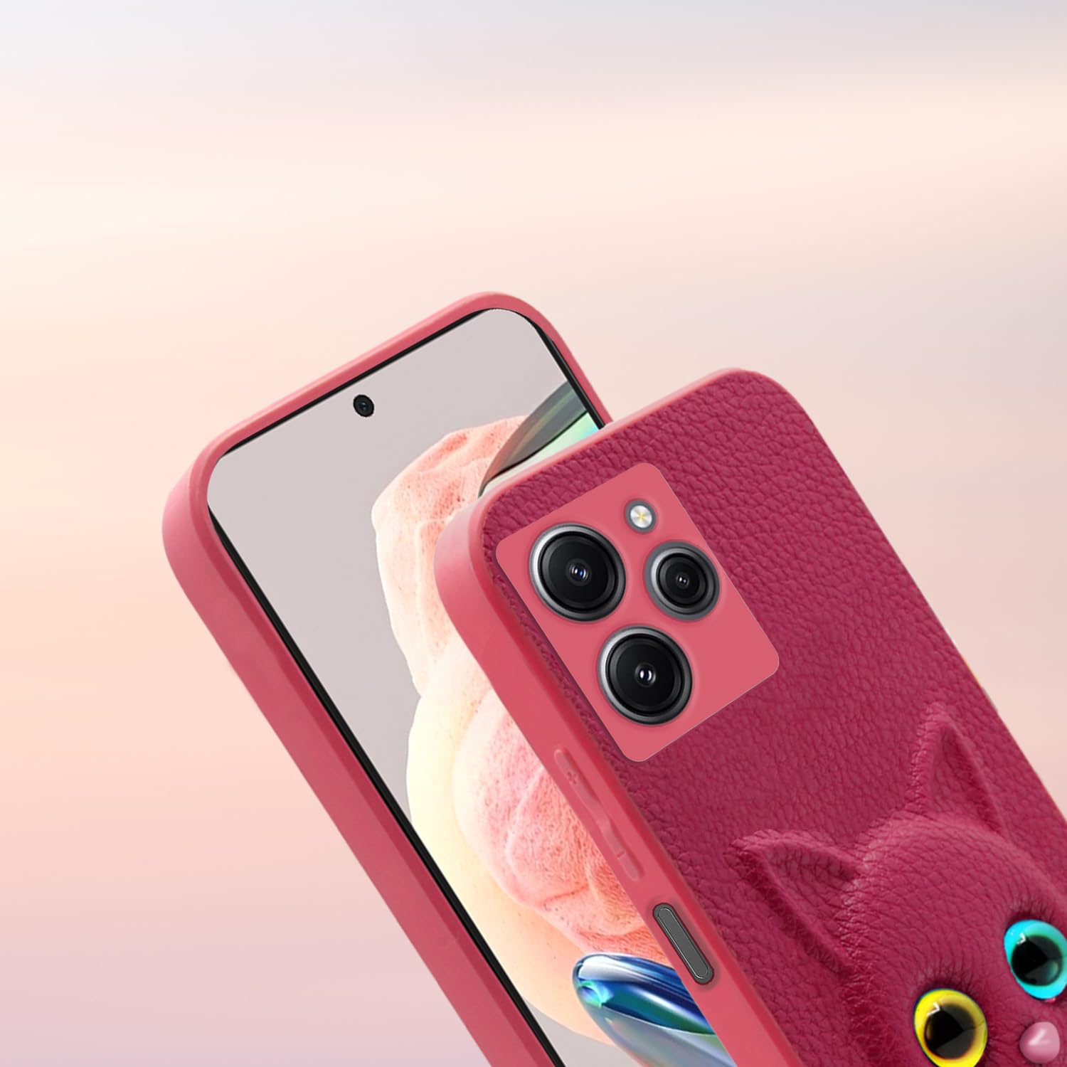 Pikkme Redmi 12 4G Kitty Back Cover (Pink)