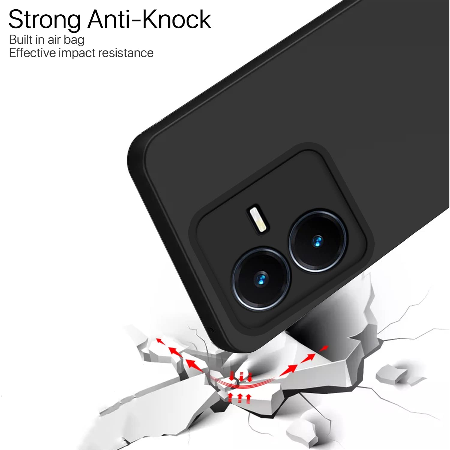 Pikkme Vivo Y22 Liquid Silicone black mobile back cover – photo 4