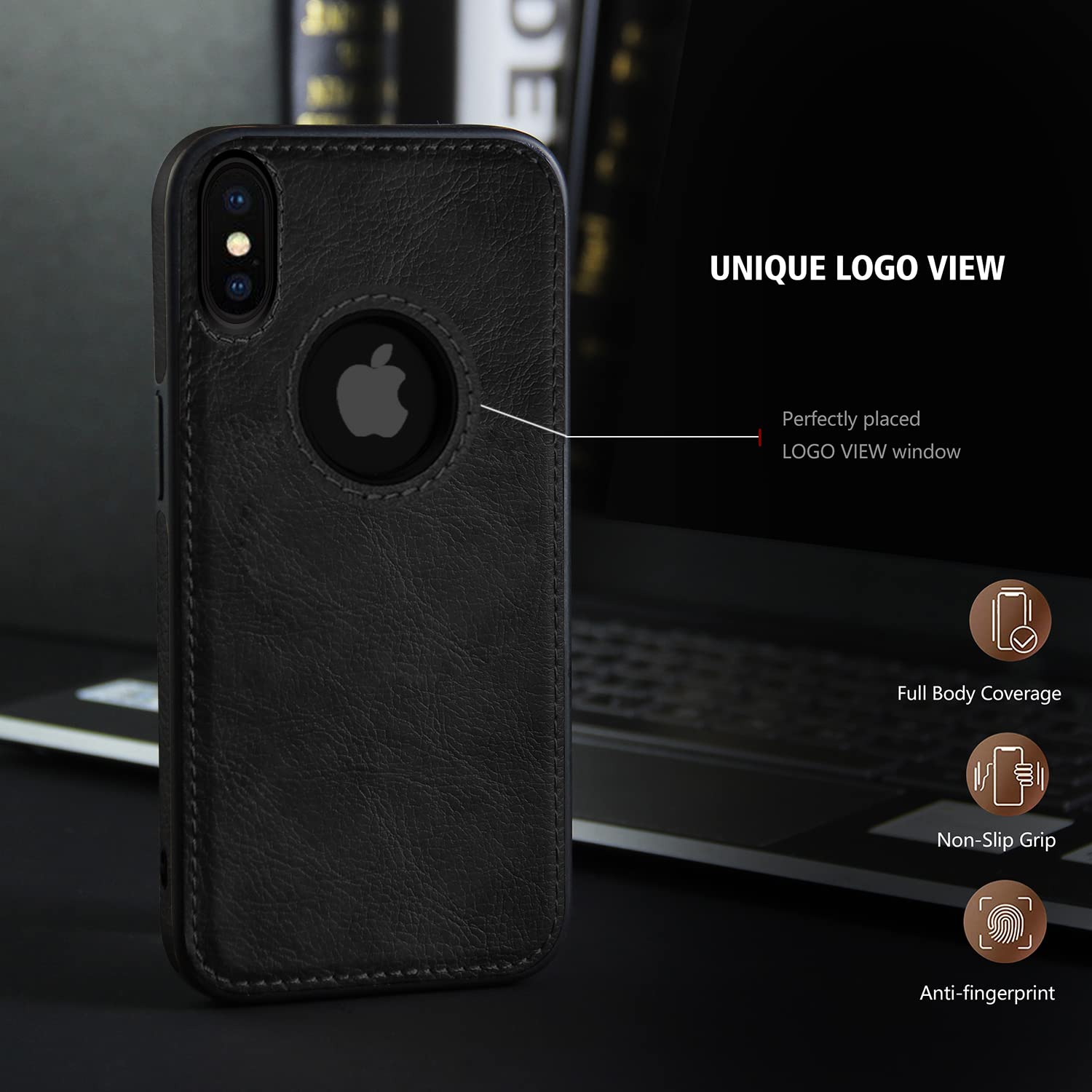 Pikkme iPhone X/XS Leatherback black back cover – photo 3