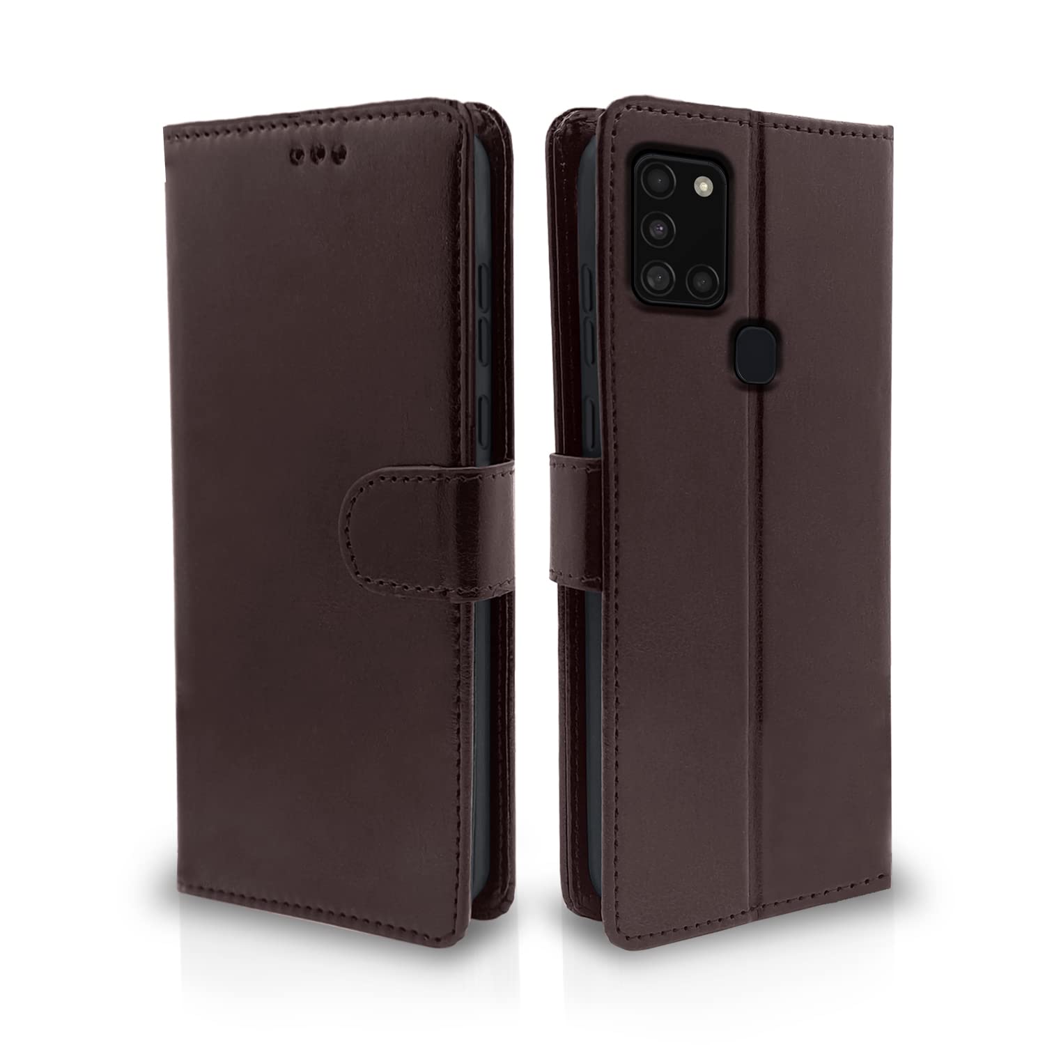 Pikkme Samsung Galaxy A21s Vintage Flip Cover | Coffee