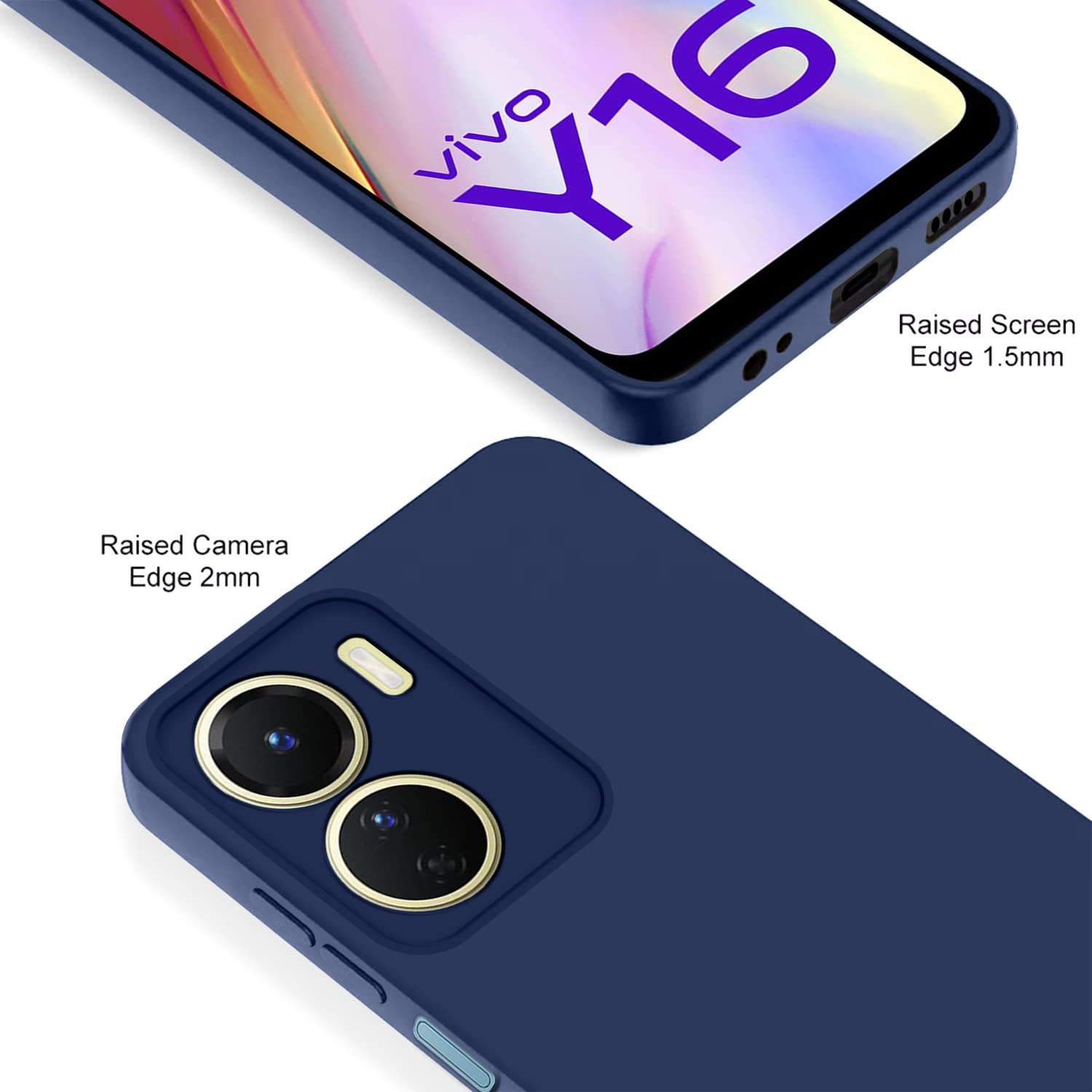 Pikkme Vivo Y16 LIquid Silicone Back Cover | Blue