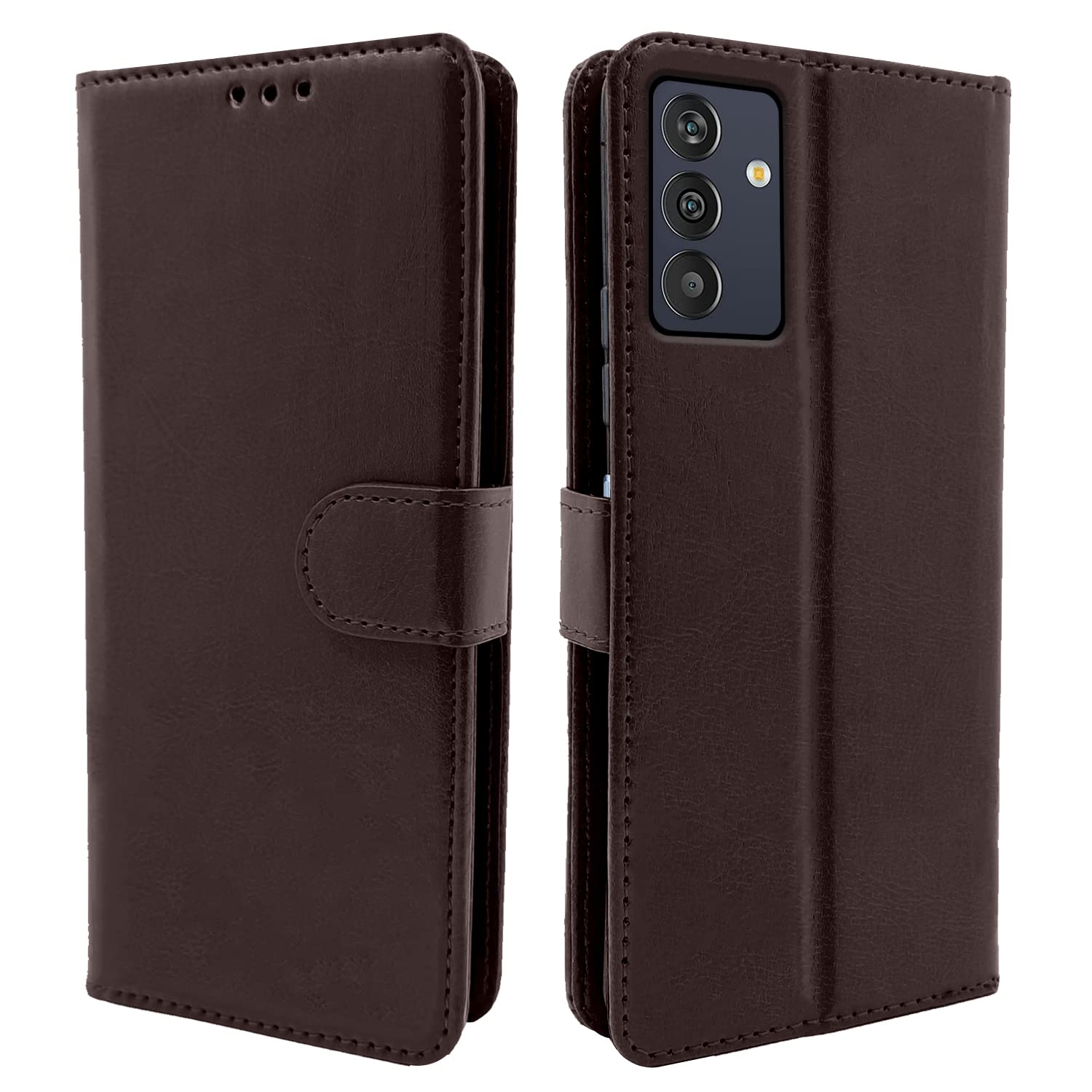 Pikkme Samsung Galaxy M13 4G Vintage Flip Cover | Coffee