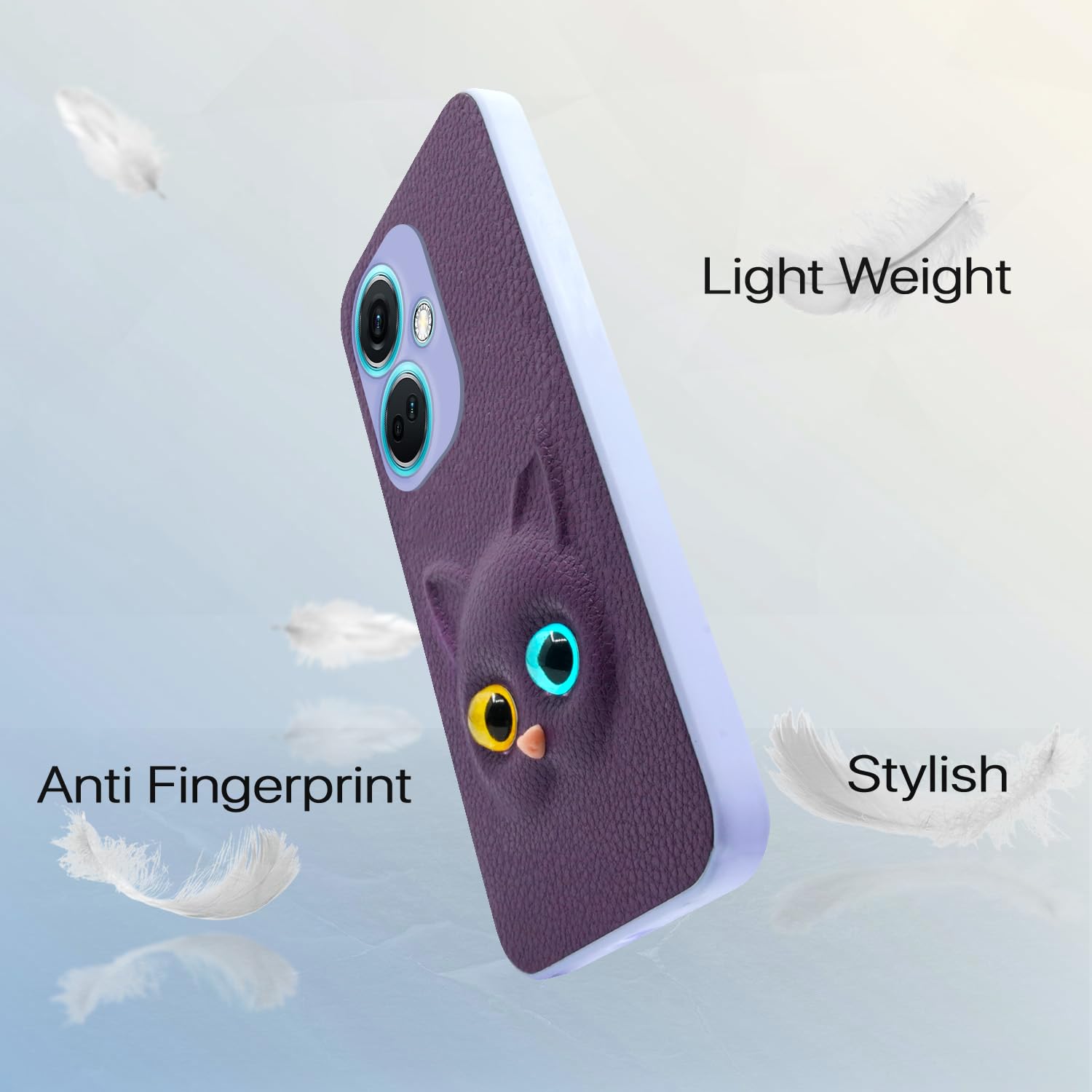 Pikkme OnePlus Nord Ce 3 5G Kitty Back Cover (Purple)