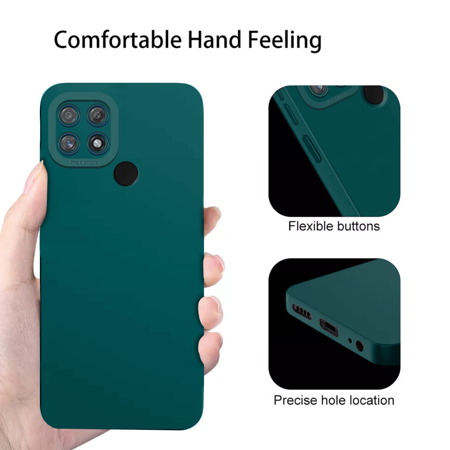 Pikkme Realme Narzo 50A LIquid Silicone Back Cover | Green