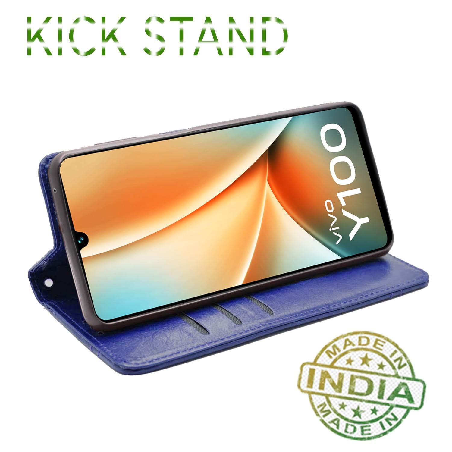 Blue mobile flip cover for Vivo Y100 5G – Pikkme – photo 4
