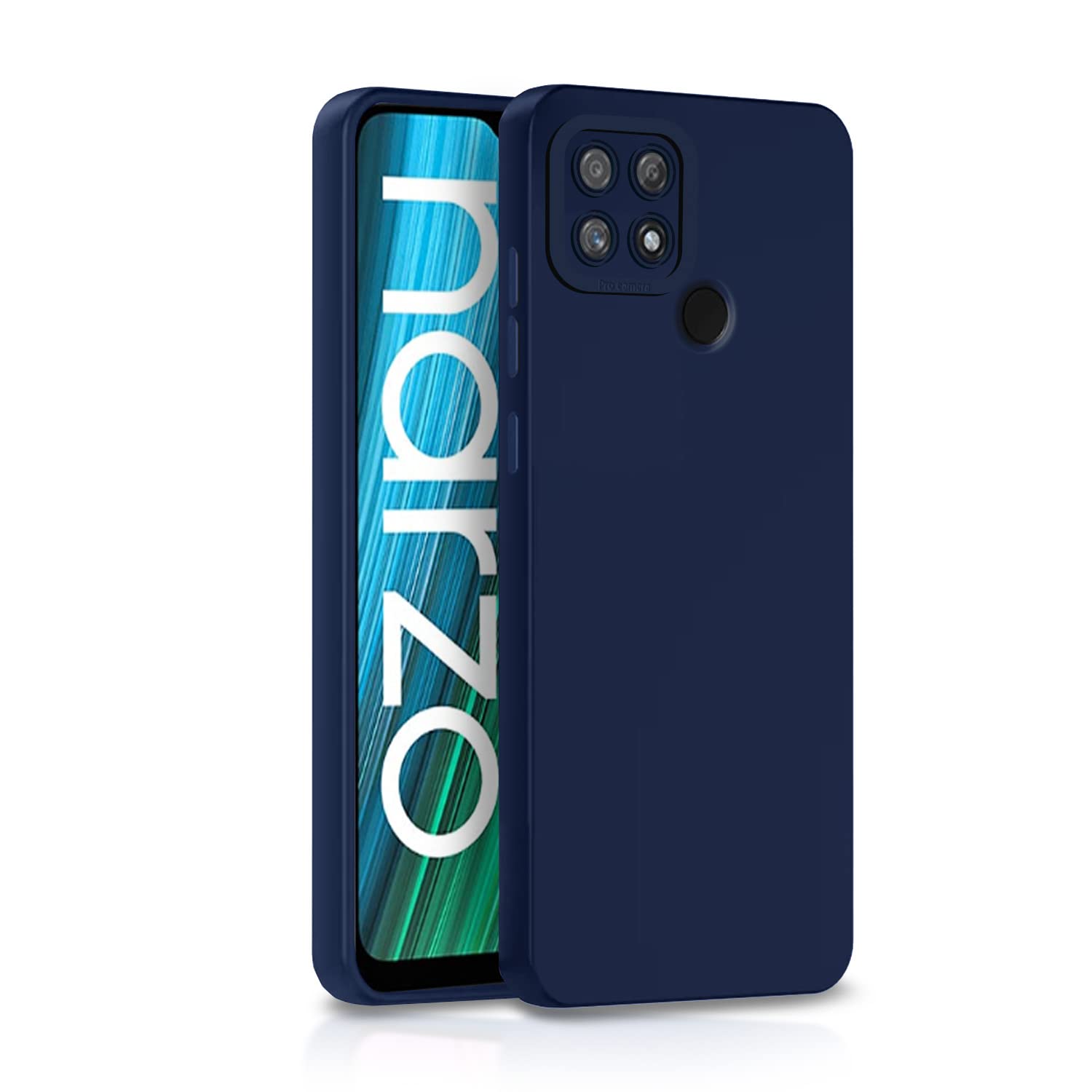 Pikkme Realme Narzo 50A LIquid Silicone Back Cover | Blue