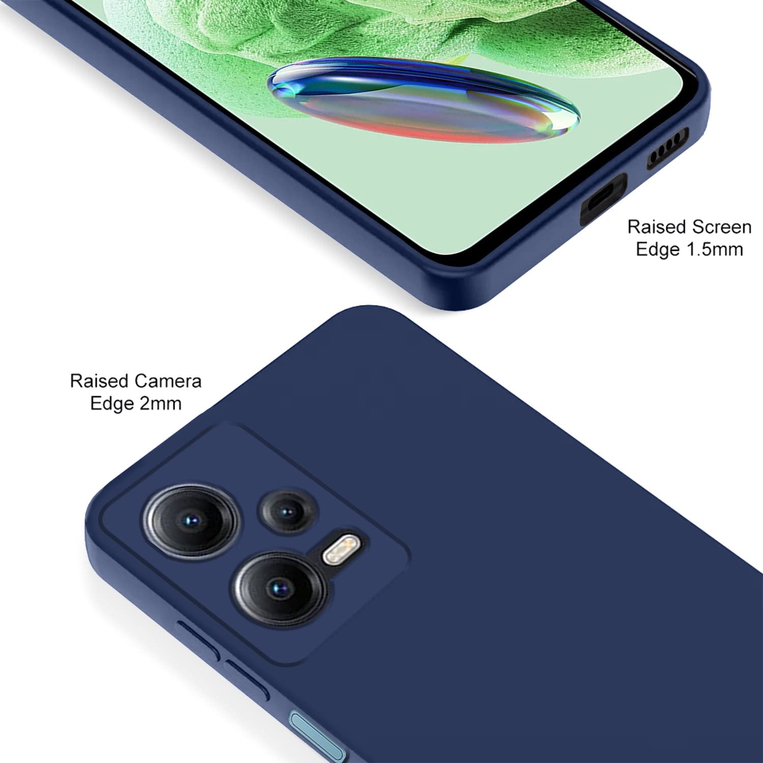 Pikkme Mi Redmi Note 12 5G LIquid Silicone Back Cover | Blue