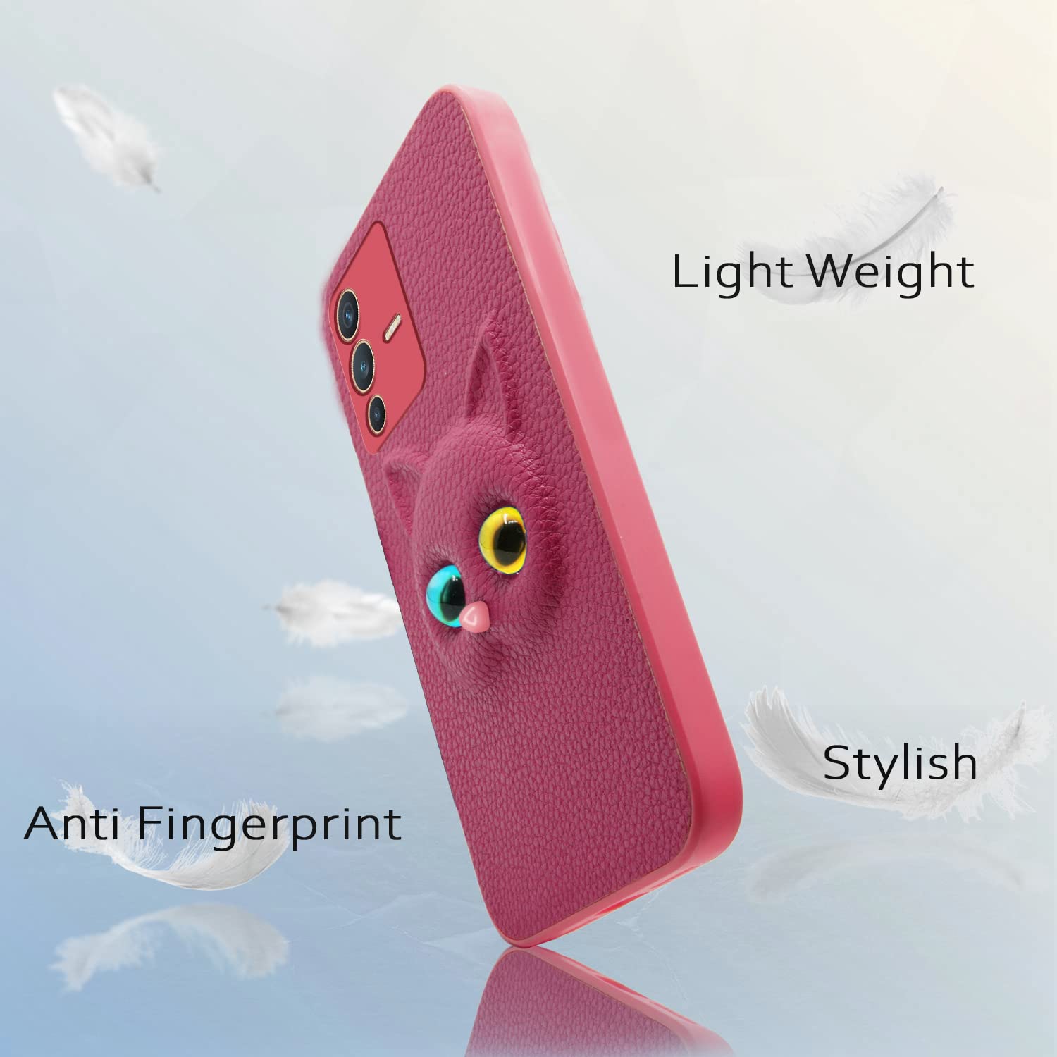 Pikkme Vivo V23 5G Kitty back Cover | Pink