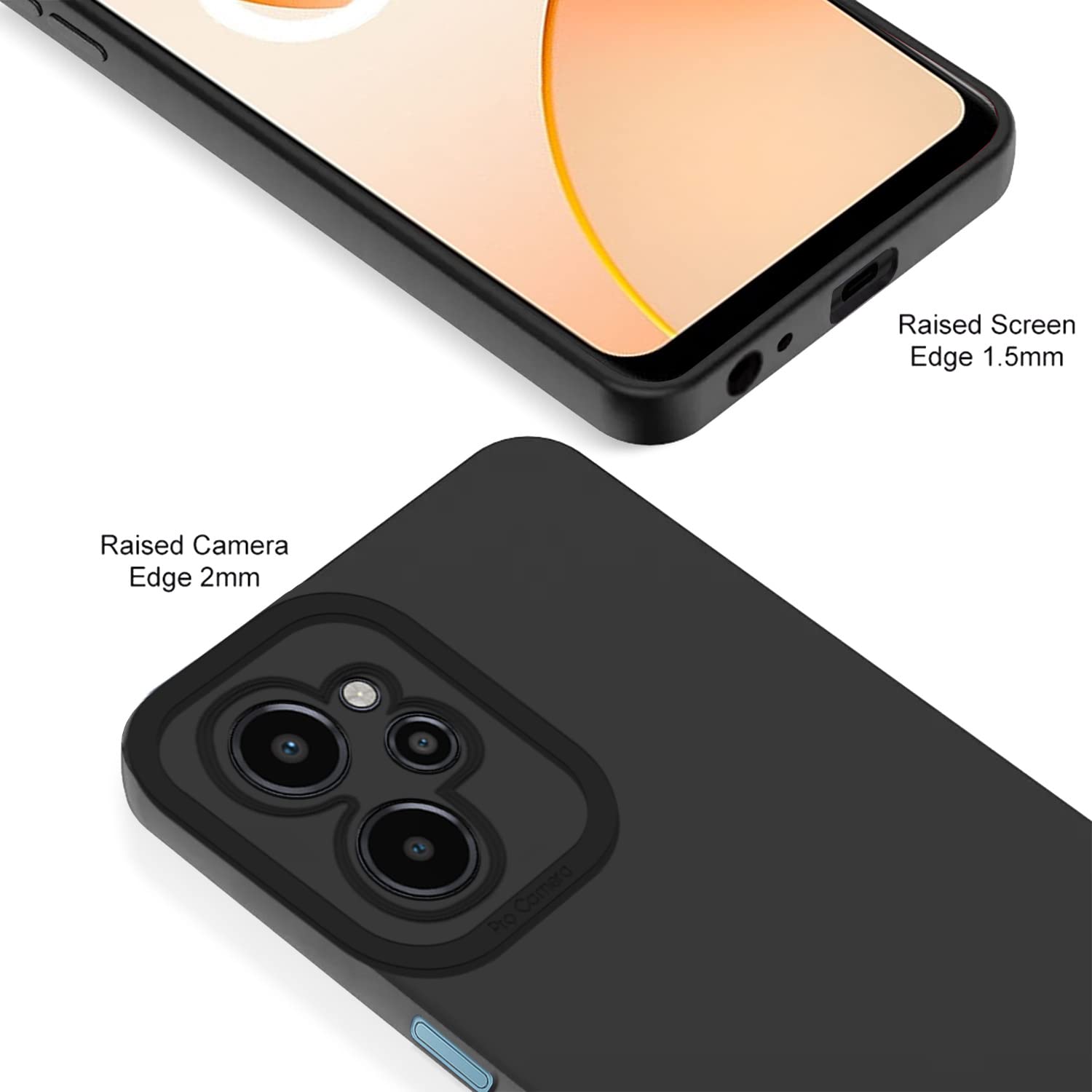 Pikkme Realme C31 Soft Silicone Case with Camera Bumper Protection | Black