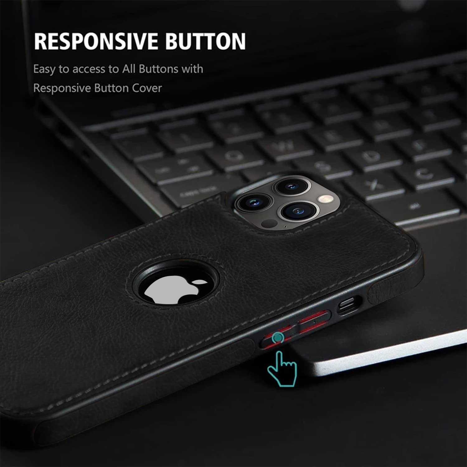 Black Leatherback mobile cover for iPhone 12 Pro Max – Pikkme – photo 3