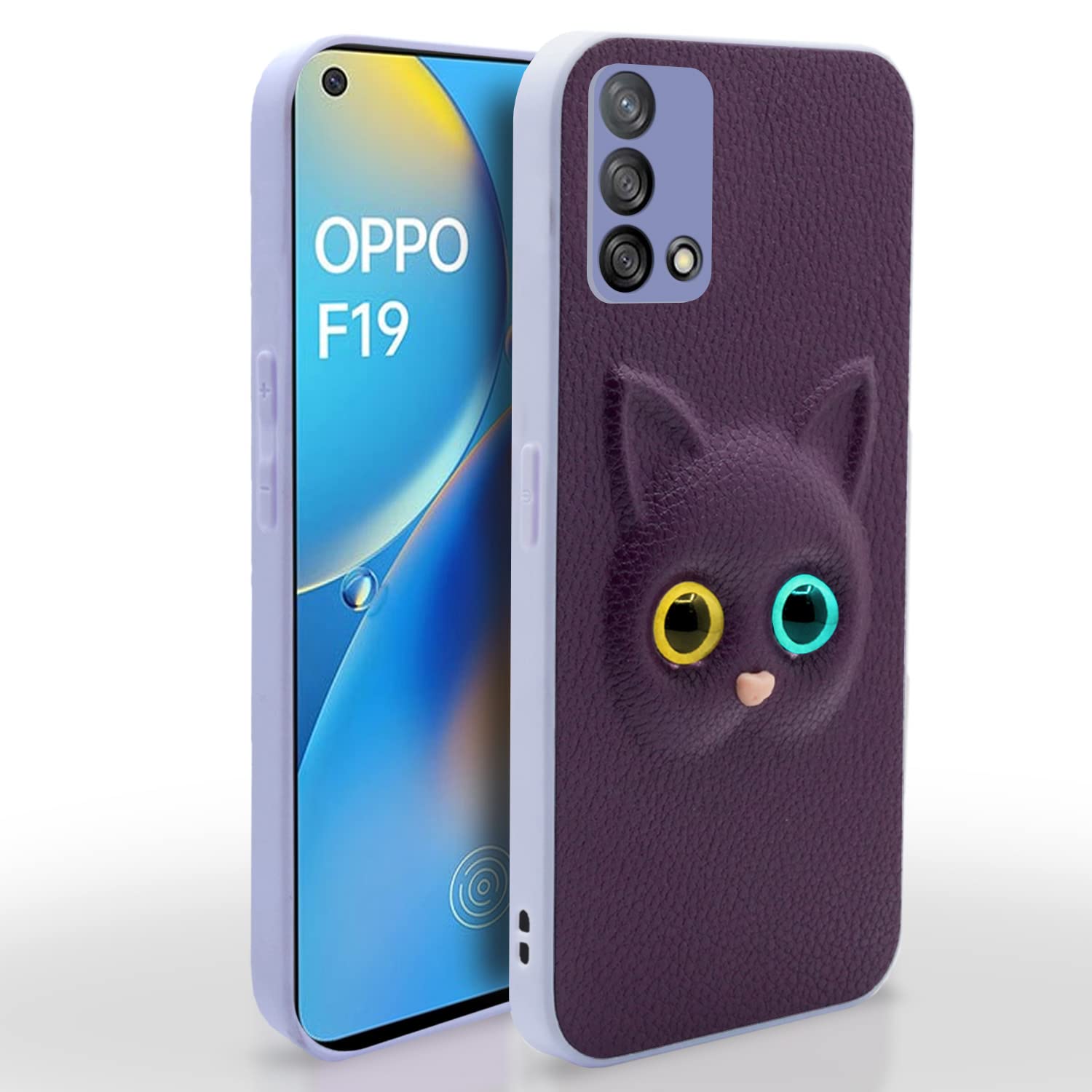 Pikkme Oppo F19 Cat purple back cover