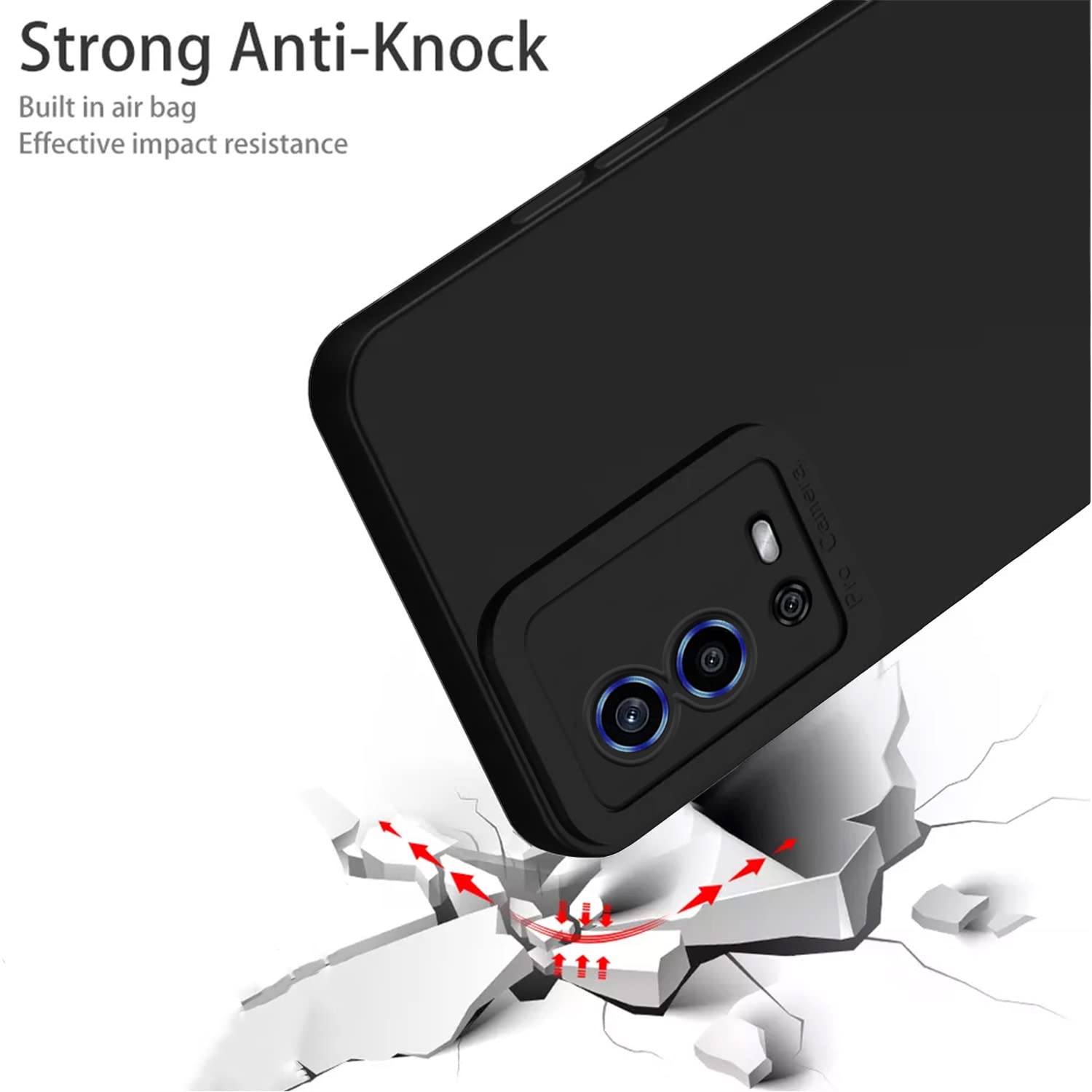 Pikkme Oppo A55 LIquid Silicone Back Cover | Black