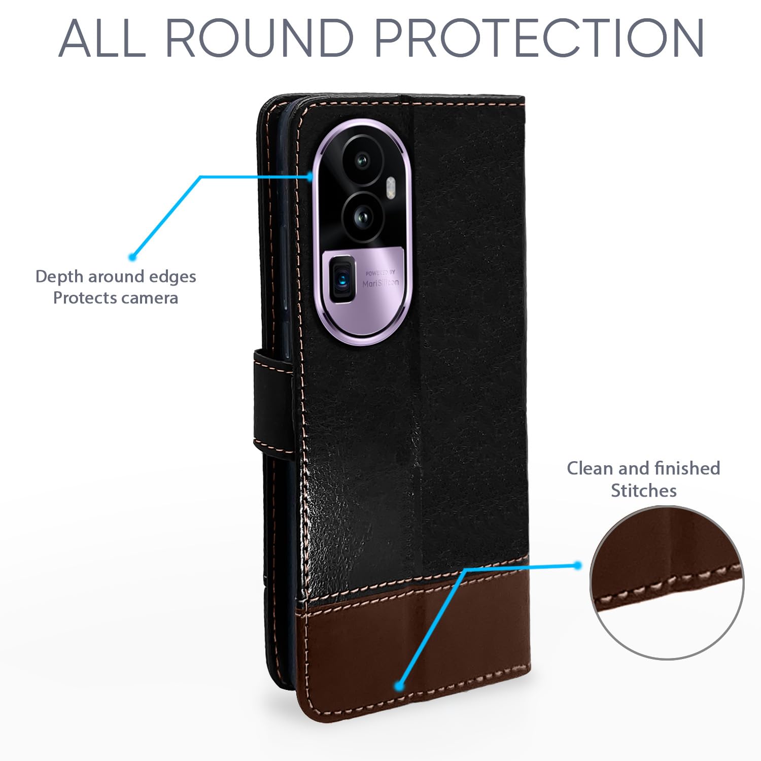 Black mobile flip cover for Oppo Reno 10 Pro Plus 5G – Pikkme – photo 4