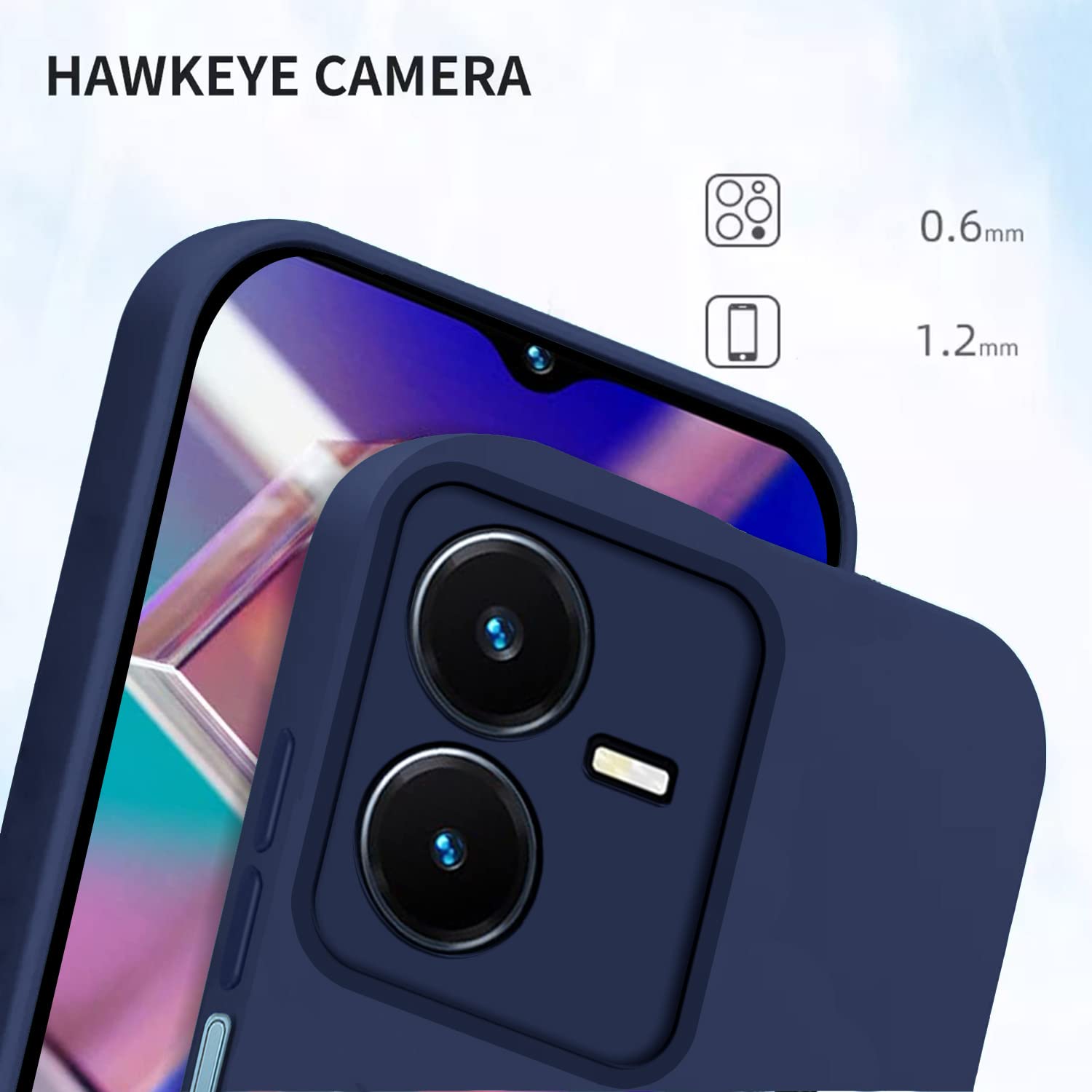 Pikkme Vivo Y22 LIquid Silicone Back Cover | Blue