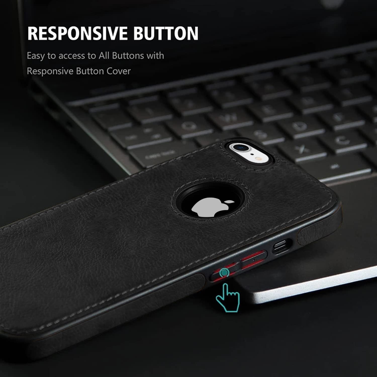 Pikkme iPhone 7/8 Flexible Pu Leather Back Cover | Black