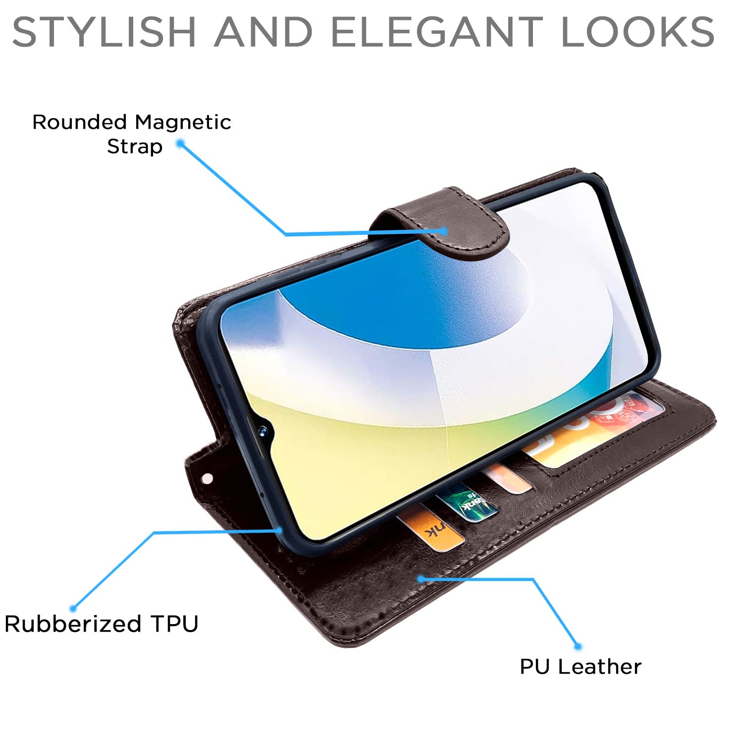 Pikkme Vivo Y22 Vintage Flip Cover | Coffee