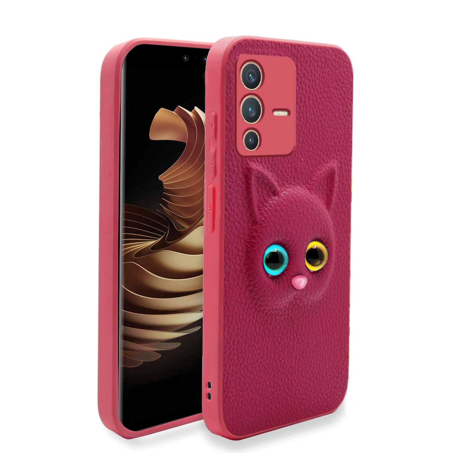 Pikkme Vivo V23 5G Kitty back Cover | Pink