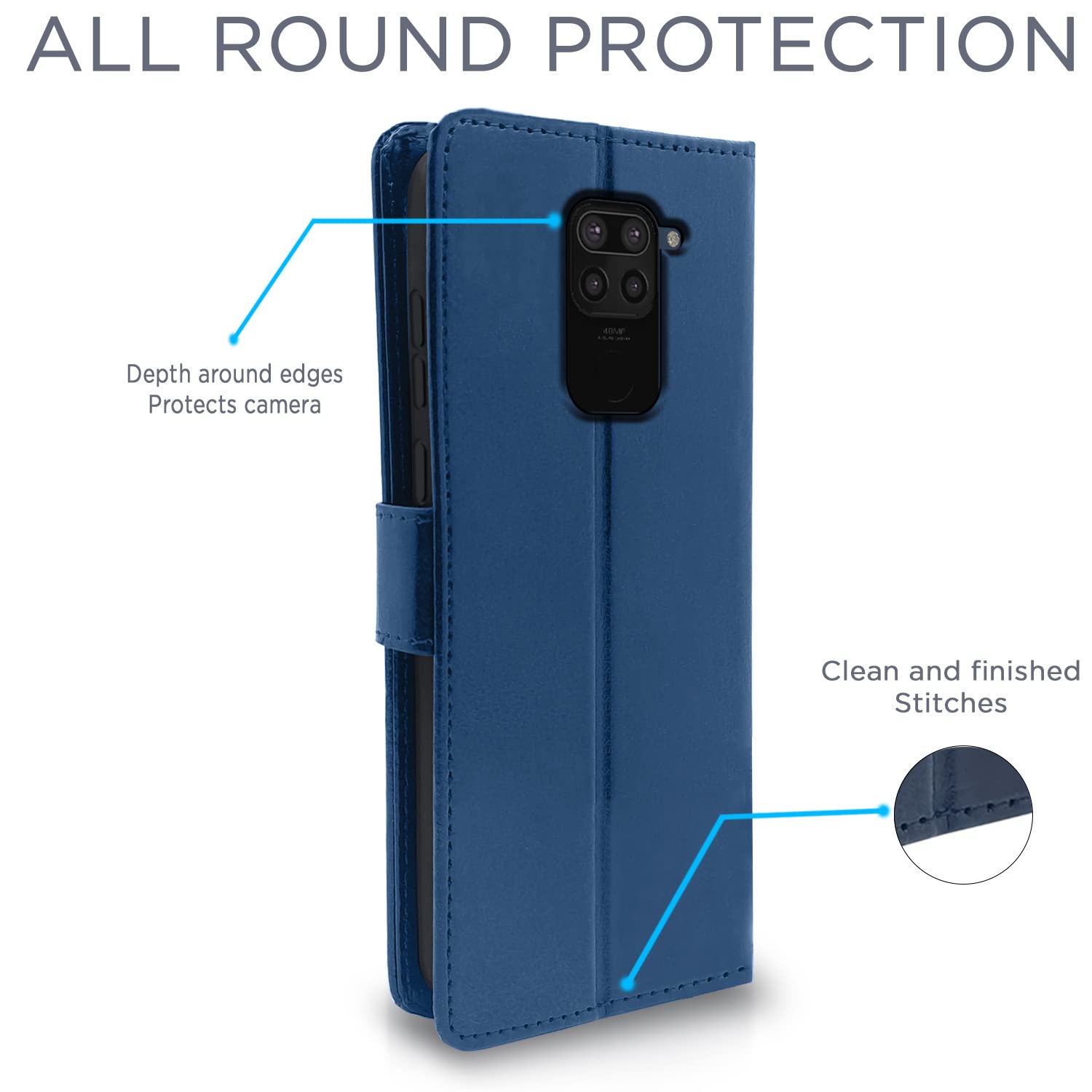 Pikkme Xiaomi Redmi Note 9 Vintage Flip Cover | Blue