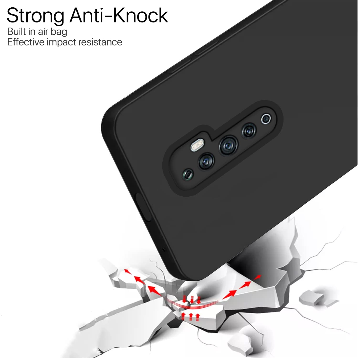Pikkme Reno 2F / 2Z LIquid Silicone Back Cover | Black