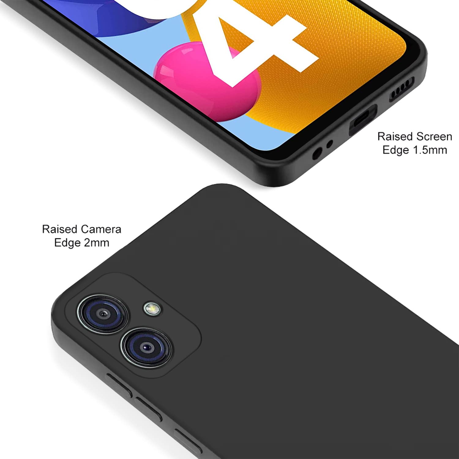 Pikkme Samsung Galaxy M04 / F04 / A04e LIquid Silicone Back Cover | Black