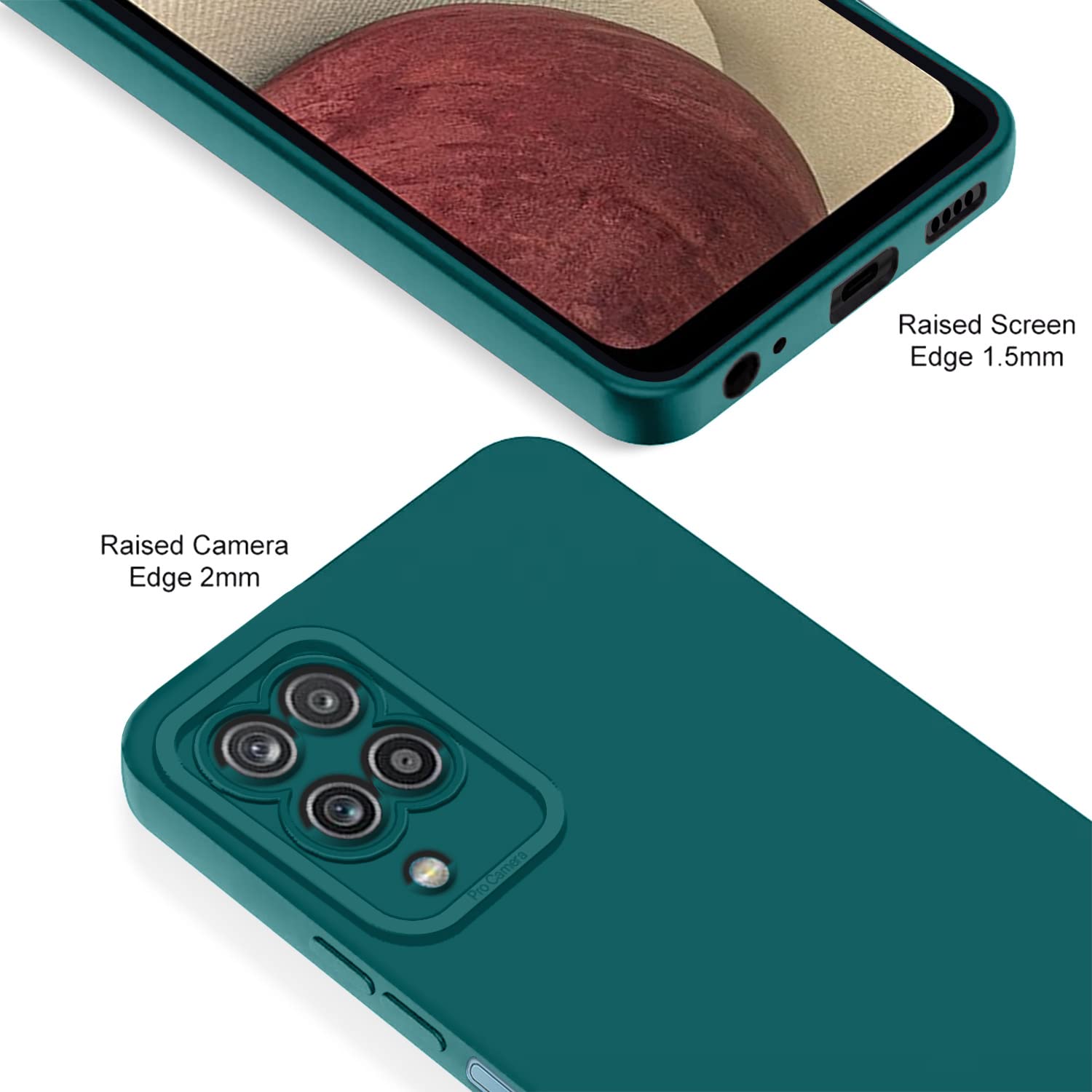 Pikkme Samsung Galaxy M12 / A12 / F12 Liquid Silicone Back Cover | Green