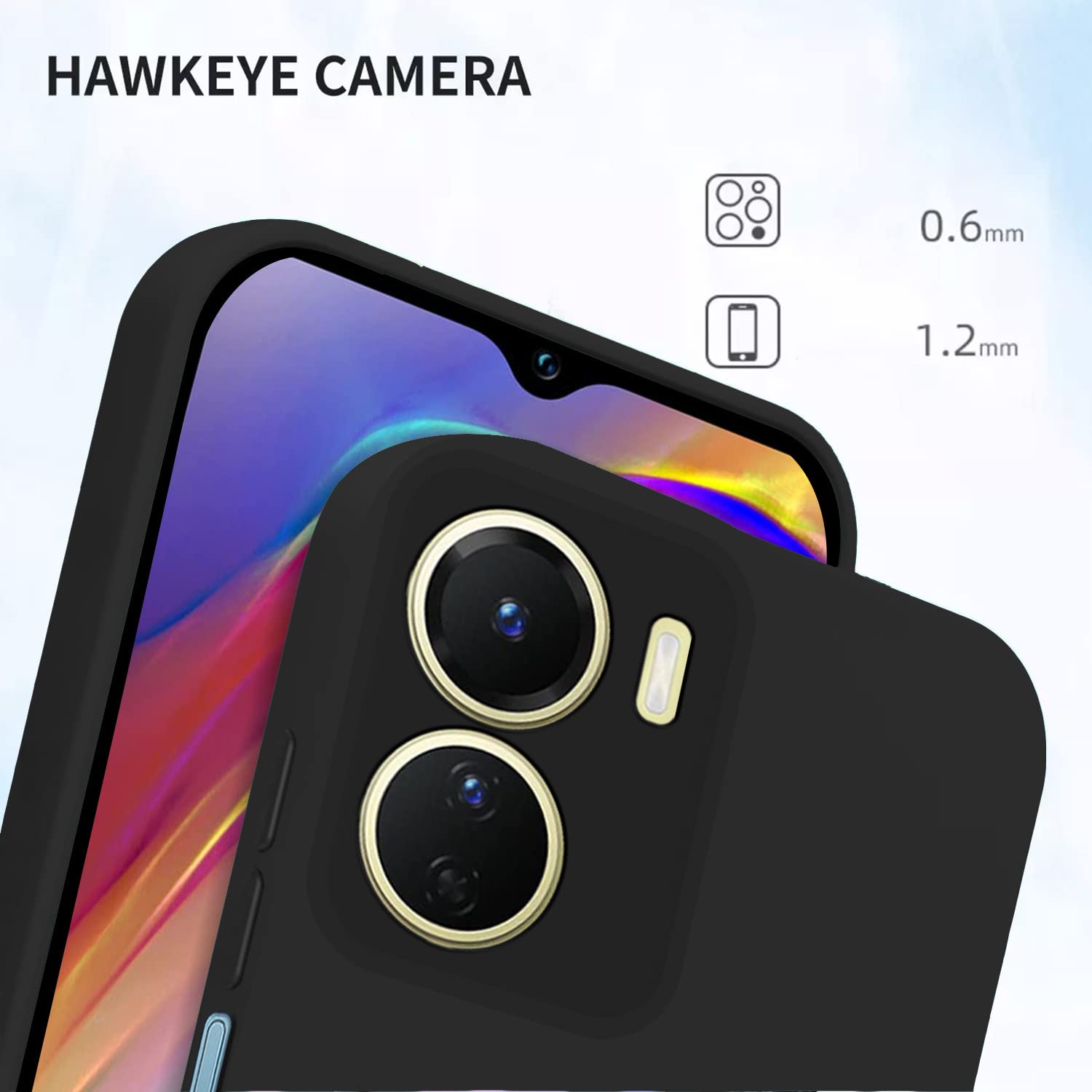 Pikkme Vivo Y16 LIquid Silicone Back Cover | Black