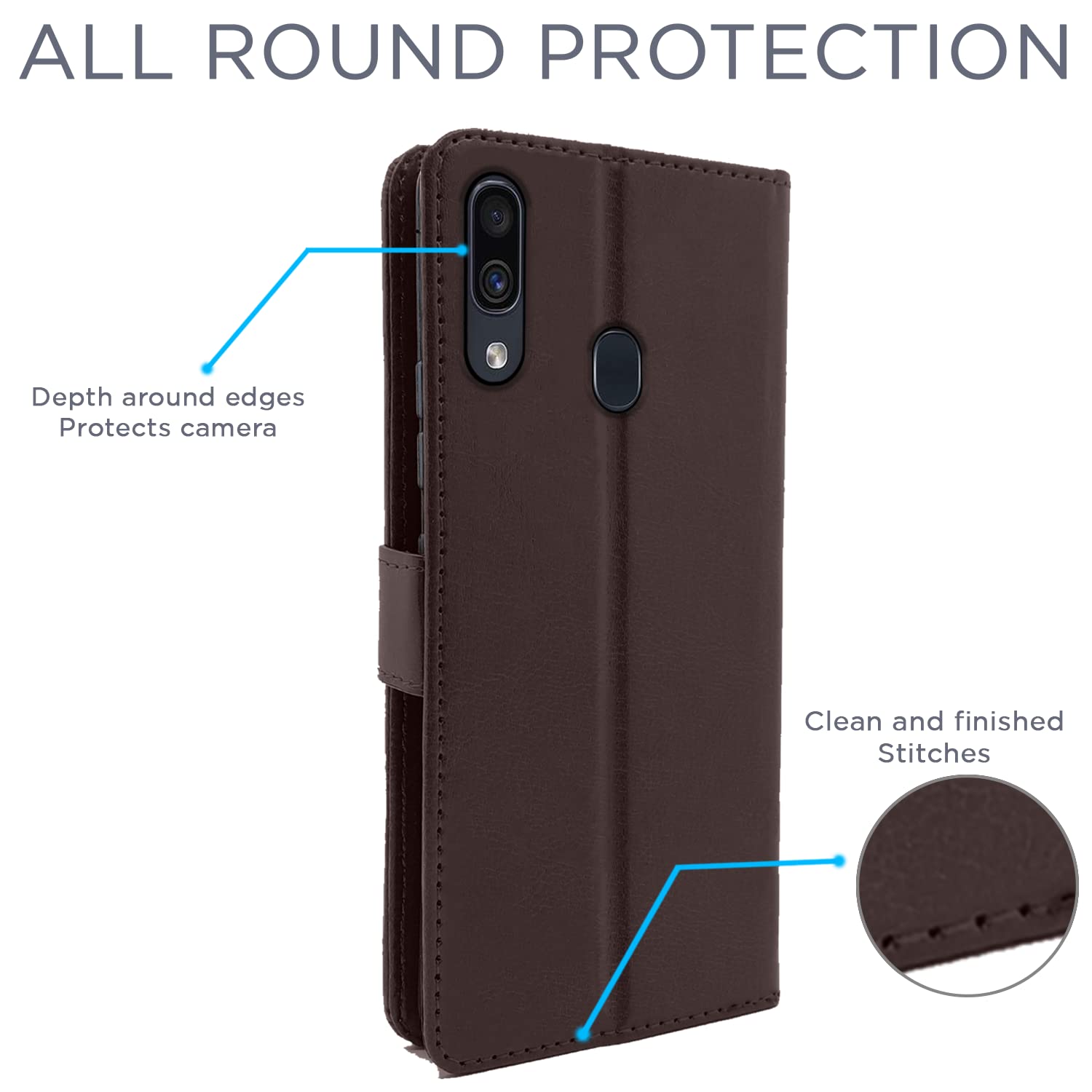 Pikkme Samsung Galaxy A30 / A20 / M10s Vintage Flip Cover | Coffee
