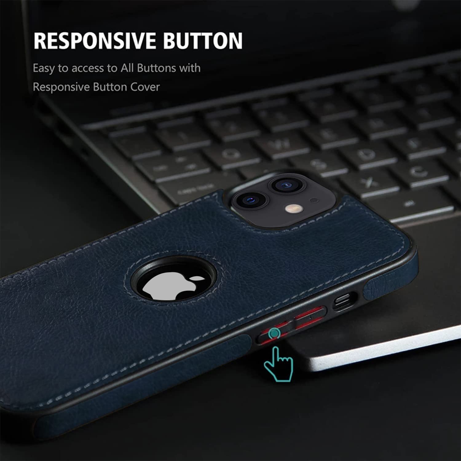 Pikkme iPhone 12/12 Pro Leatherback blue phone cover – photo 3