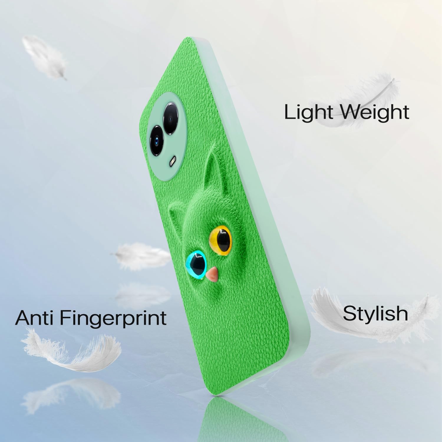 Pikkme Realme 11 5G Kitty Back Cover (Green)