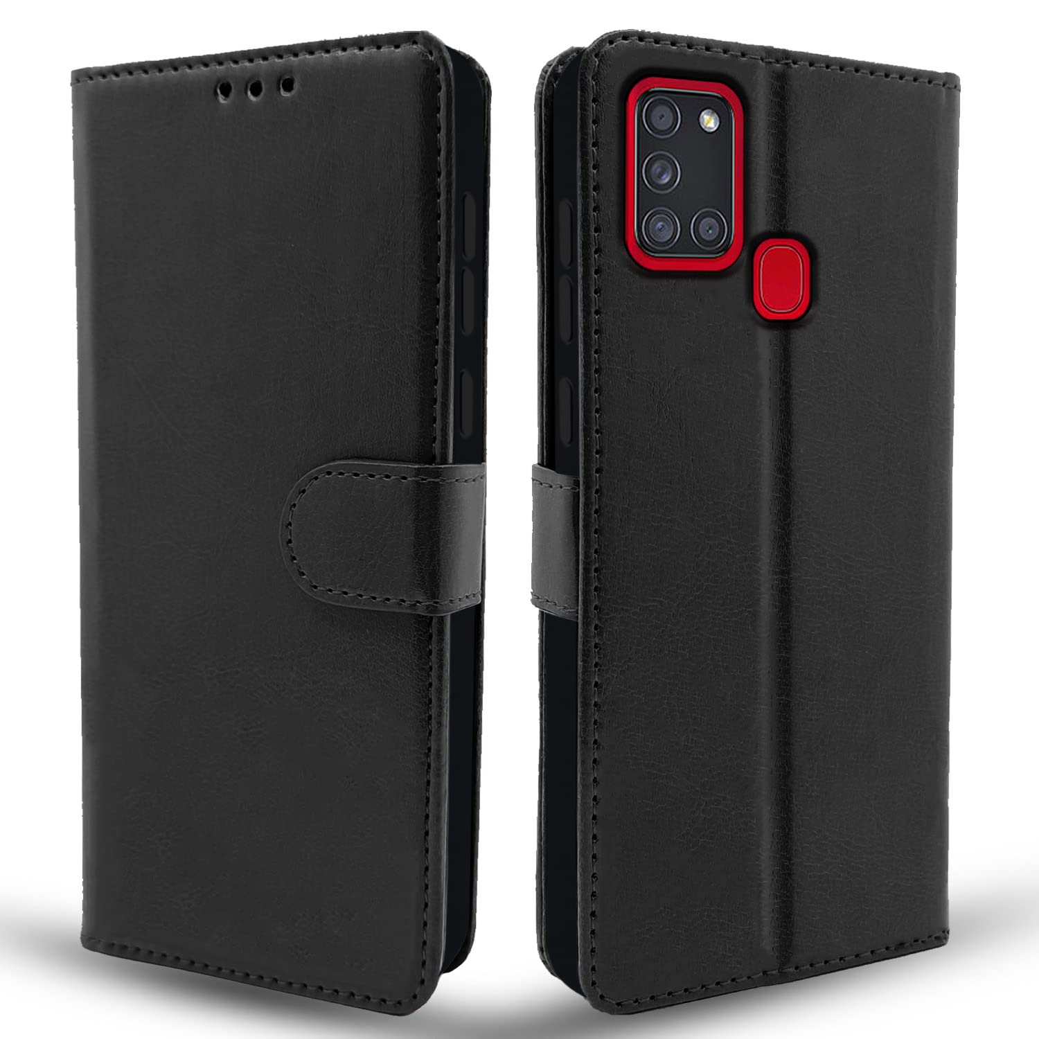 Pikkme Samsung Galaxy A21s Vintage Flip Cover | Black