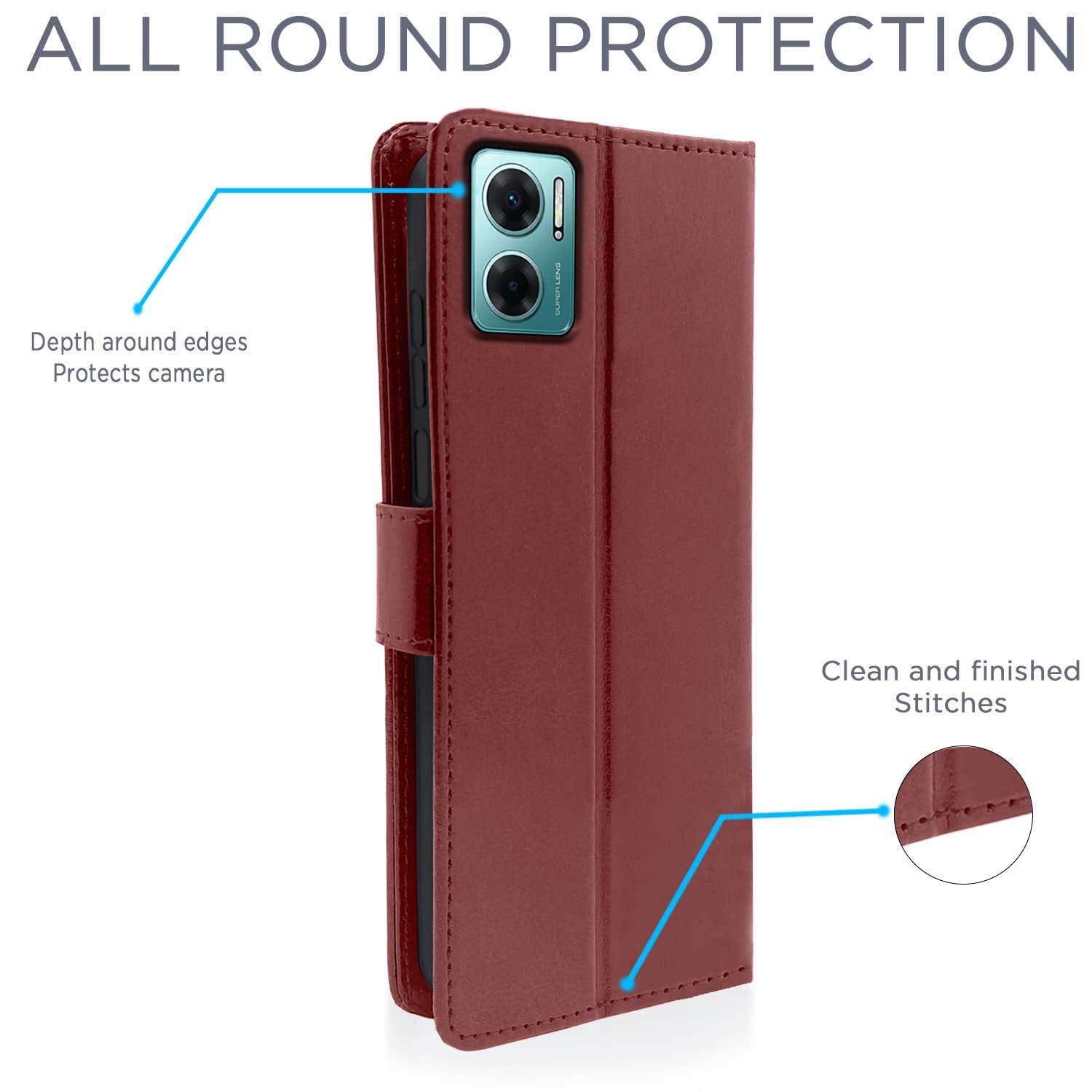 Pikkme Pikkme Mi Redmi 11 Prime 5G Vintage Flip Cover | Brown
